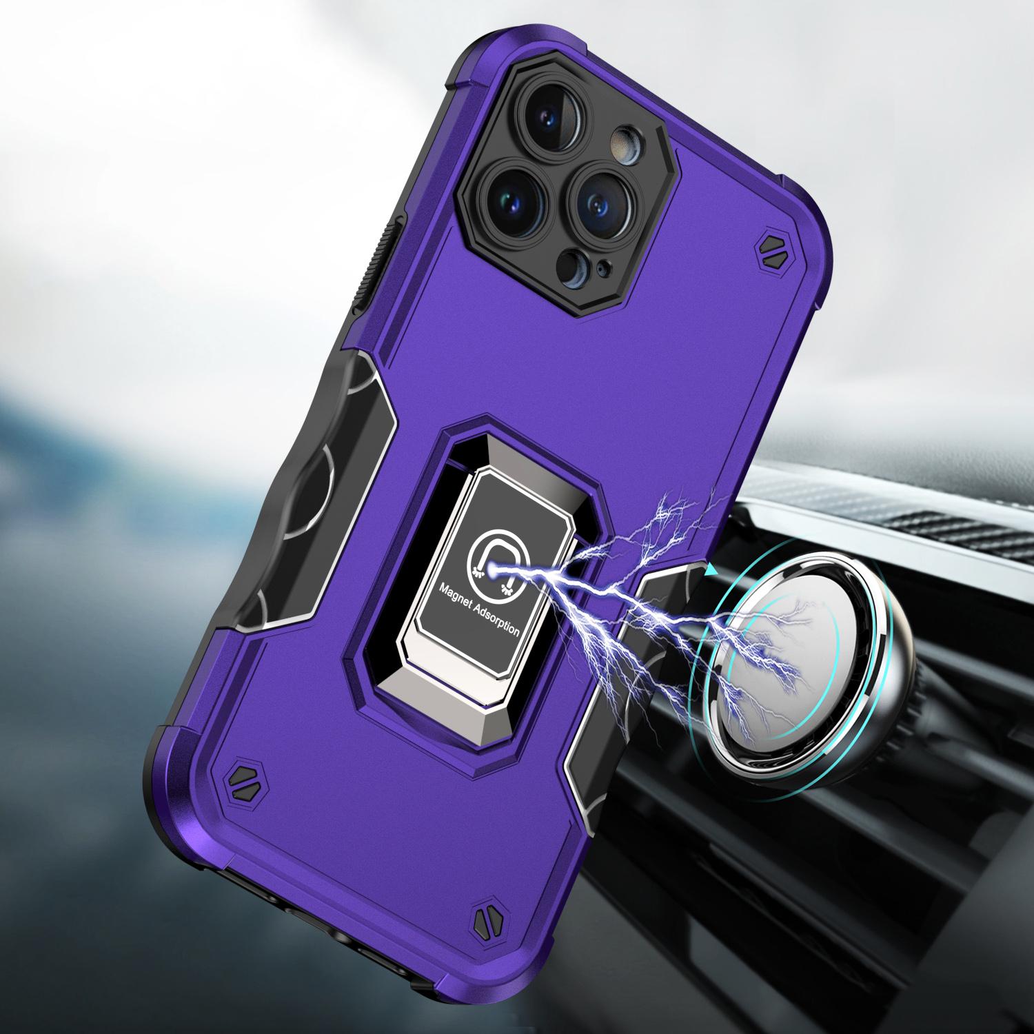 For Samsung Galaxy S25 Ultra Hybrid Magnetic Ring Holder Stand Rugged Case Cover - Picture 38 of 91