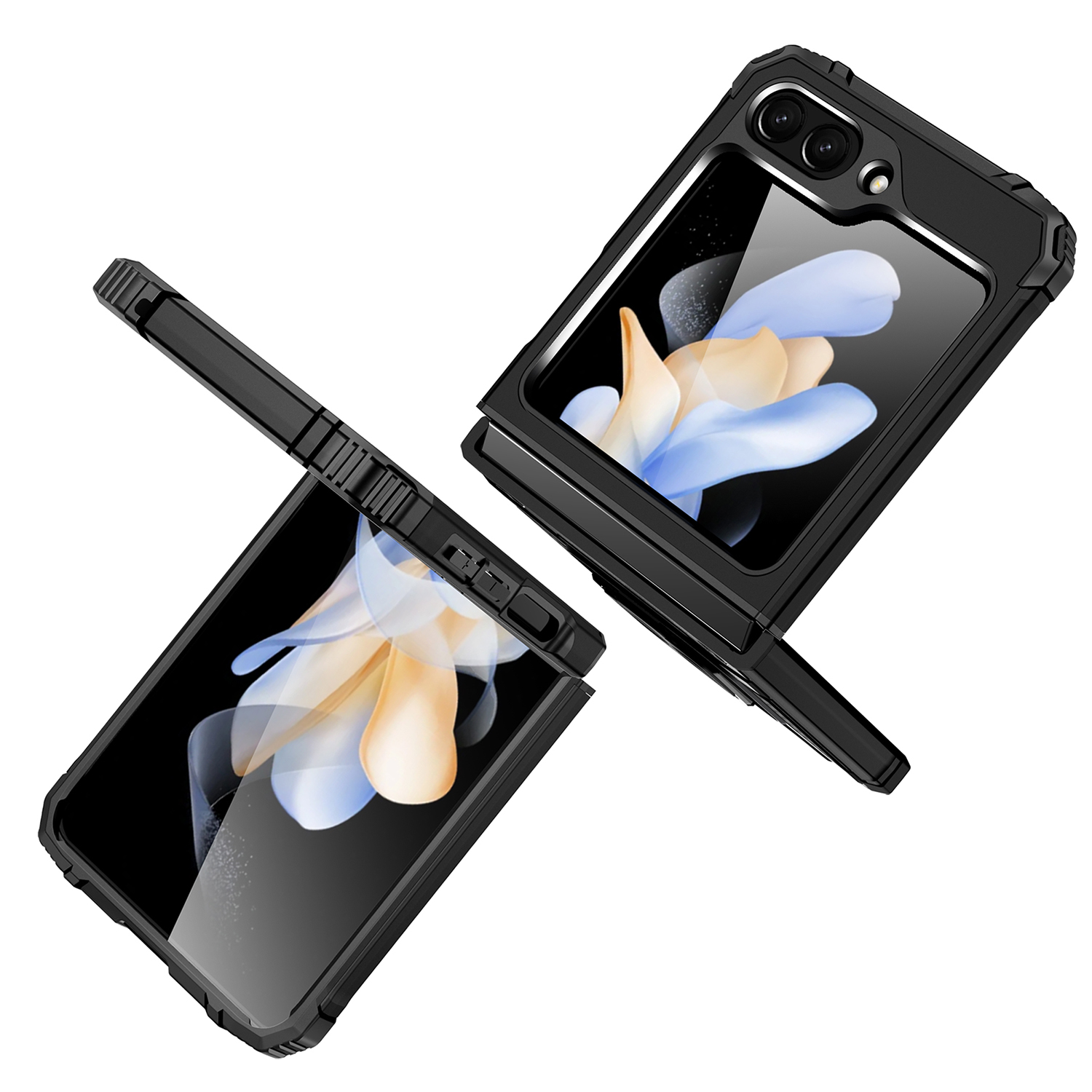 For Samsung Galaxy Z Flip 6 Armor TPU PC Hybrid Ring Holder Kickstand Case Cover - Picture 10 of 42
