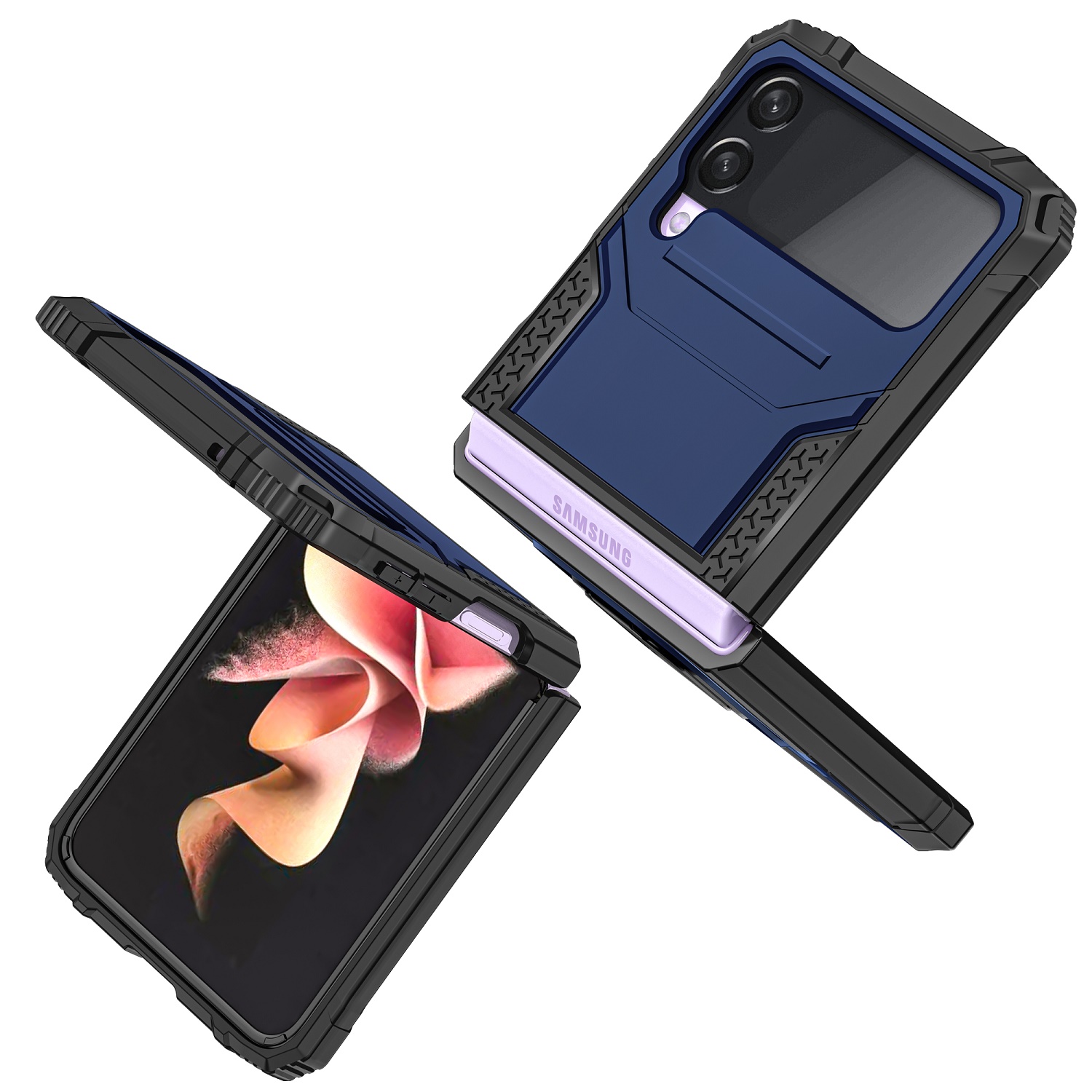 For Samsung Galaxy Z Flip 6 Armor TPU PC Hybrid Ring Holder Kickstand Case Cover - Picture 40 of 42