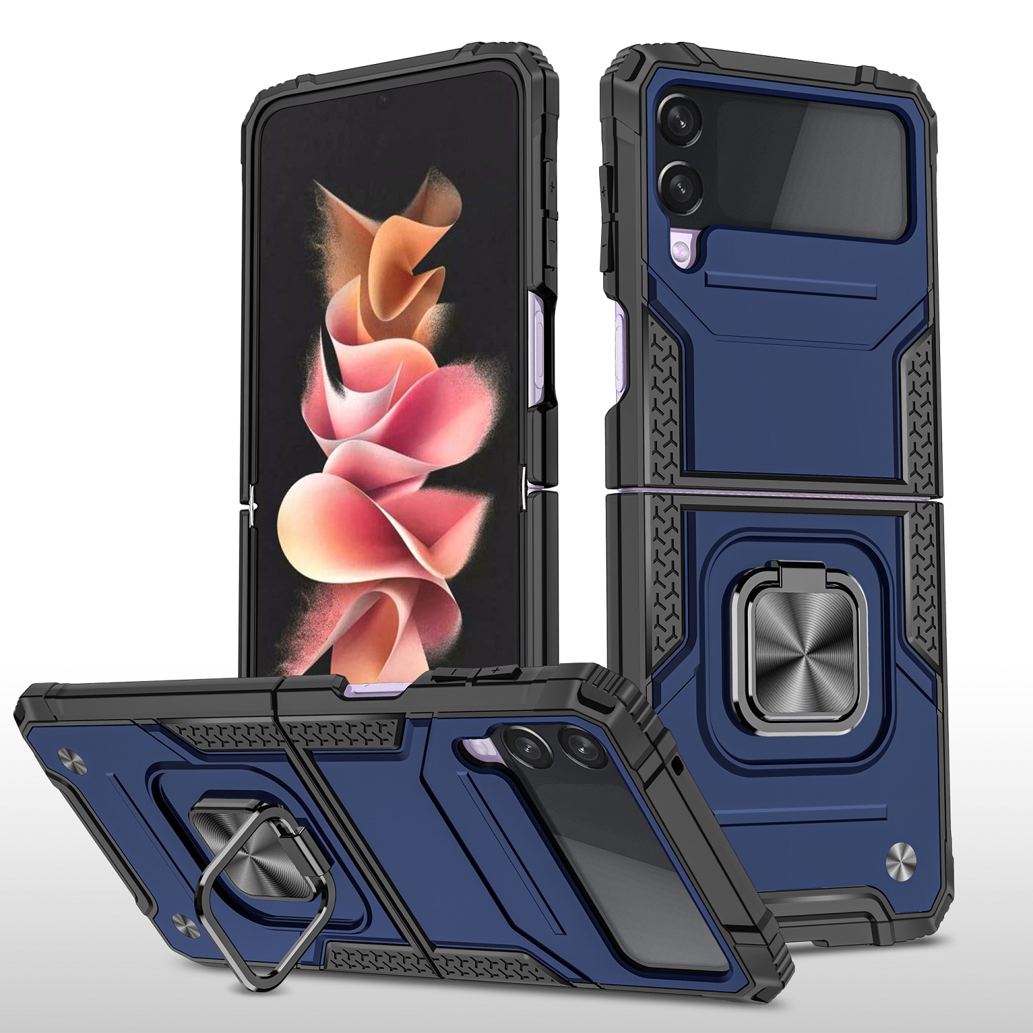 For Samsung Galaxy Z Flip 6 Armor TPU PC Hybrid Ring Holder Kickstand Case Cover - Picture 38 of 42
