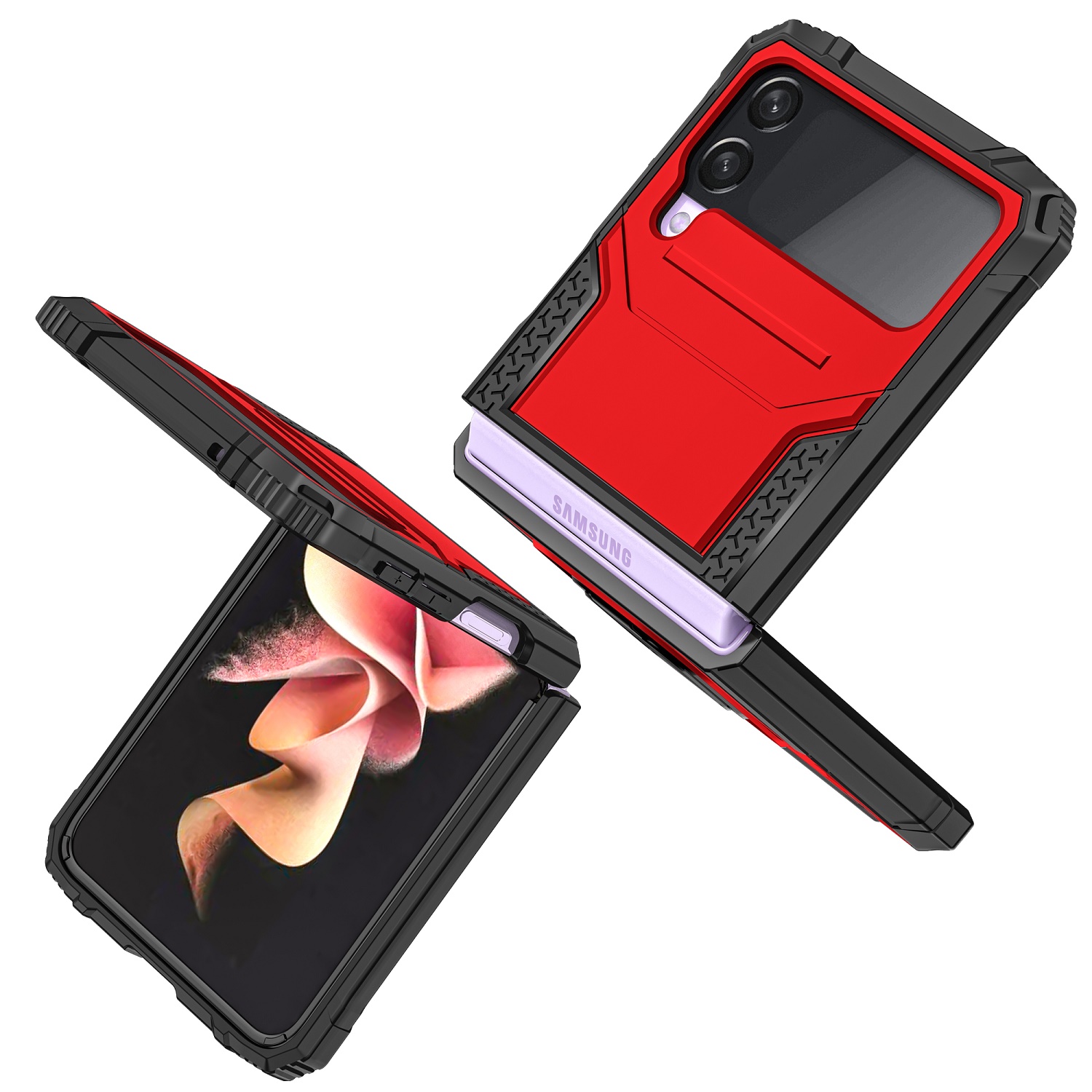 For Samsung Galaxy Z Flip 6 Armor TPU PC Hybrid Ring Holder Kickstand Case Cover - Picture 29 of 42