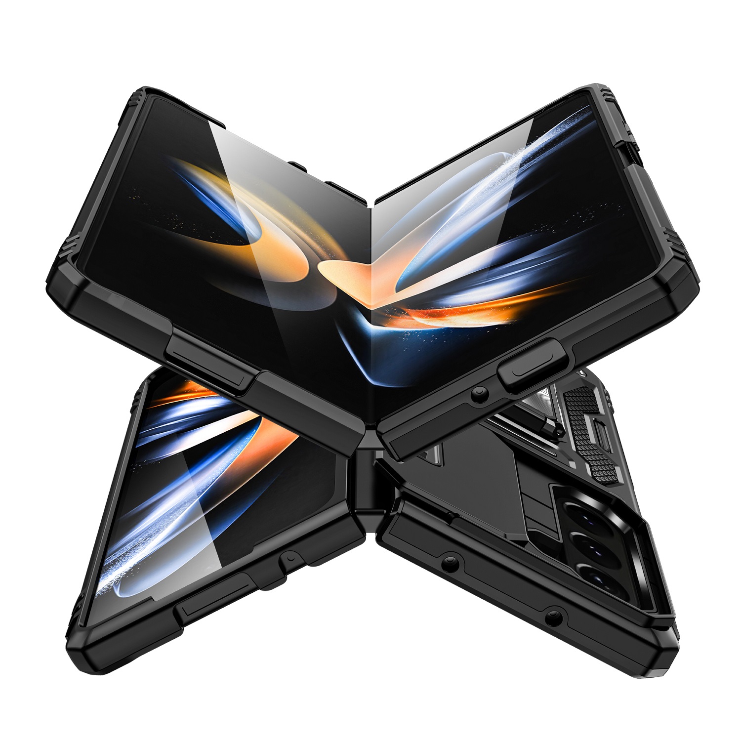 For Samsung Galaxy Z Fold 5 Hybrid Hard Ring Stand & Camera Window Case Cover - Picture 8 of 25
