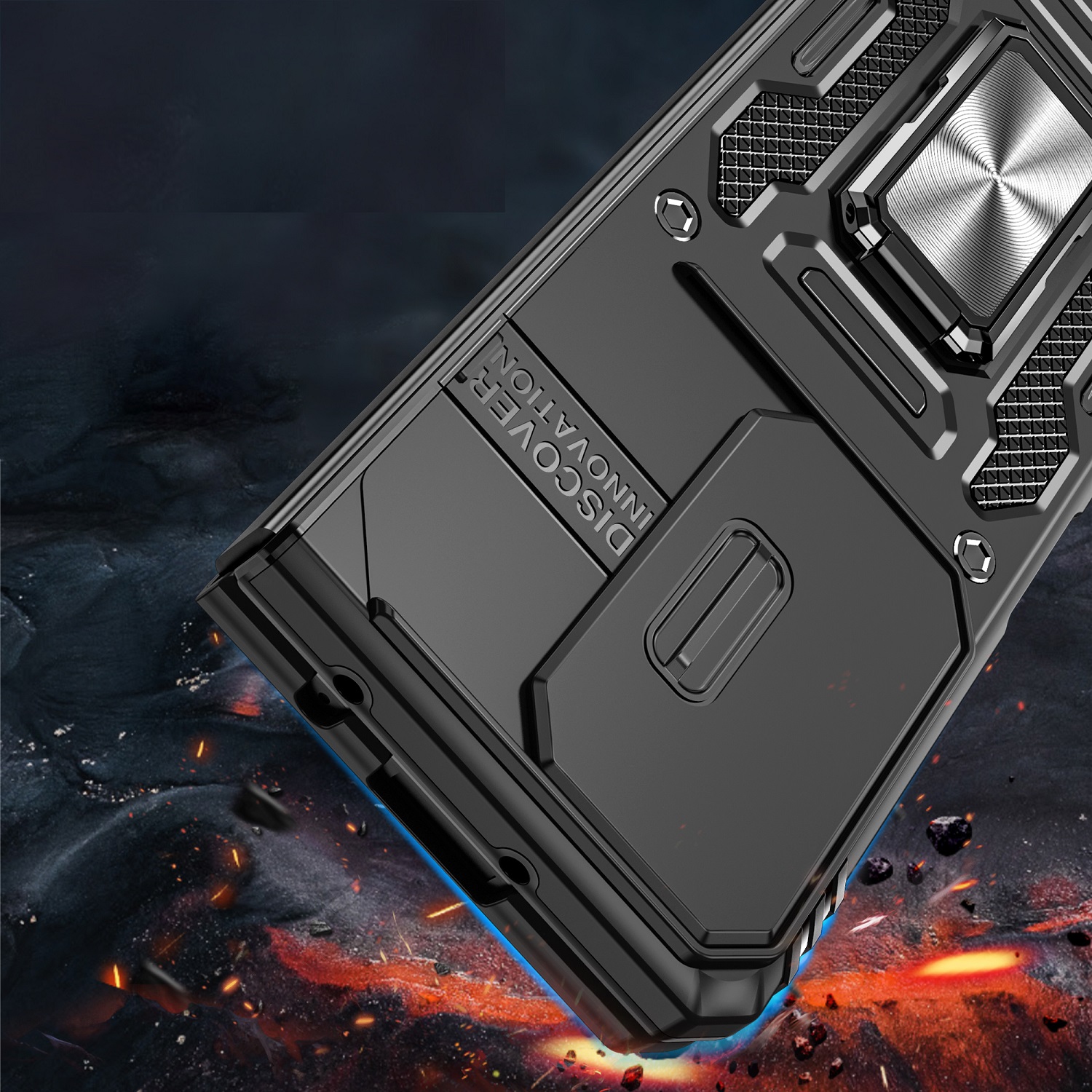 For Samsung Galaxy Z Fold 5 Hybrid Hard Ring Stand & Camera Window Case Cover - Picture 11 of 25