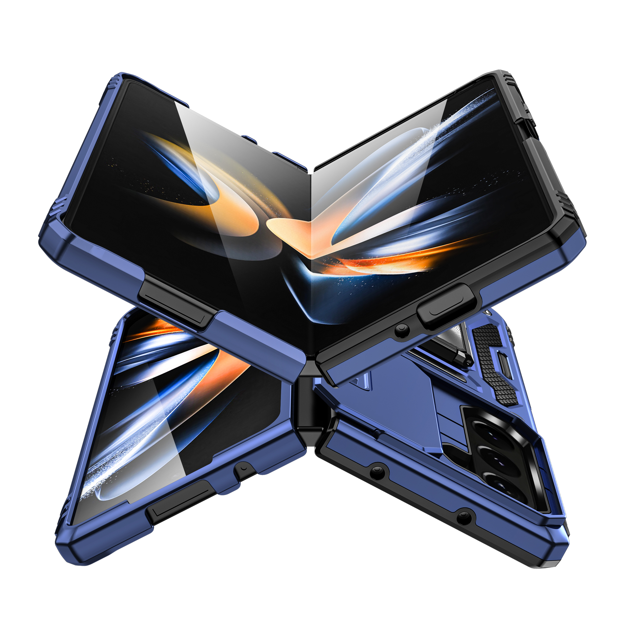 For Samsung Galaxy Z Fold 5 Hybrid Hard Ring Stand & Camera Window Case Cover - Picture 20 of 25