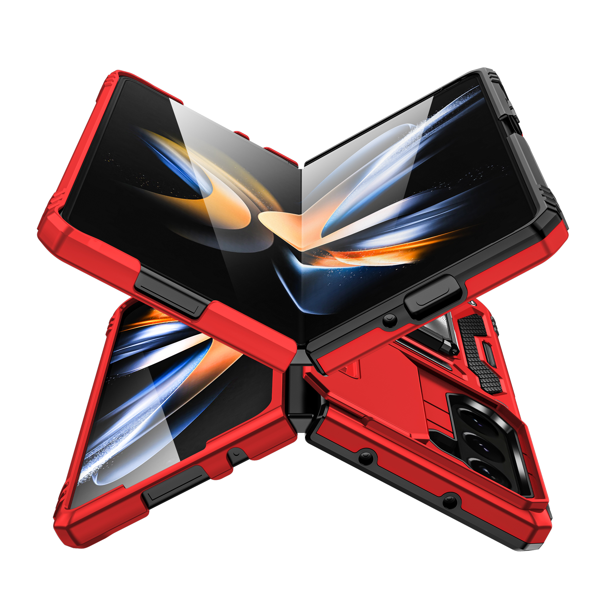 For Samsung Galaxy Z Fold 5 Hybrid Hard Ring Stand & Camera Window Case Cover - Picture 14 of 25