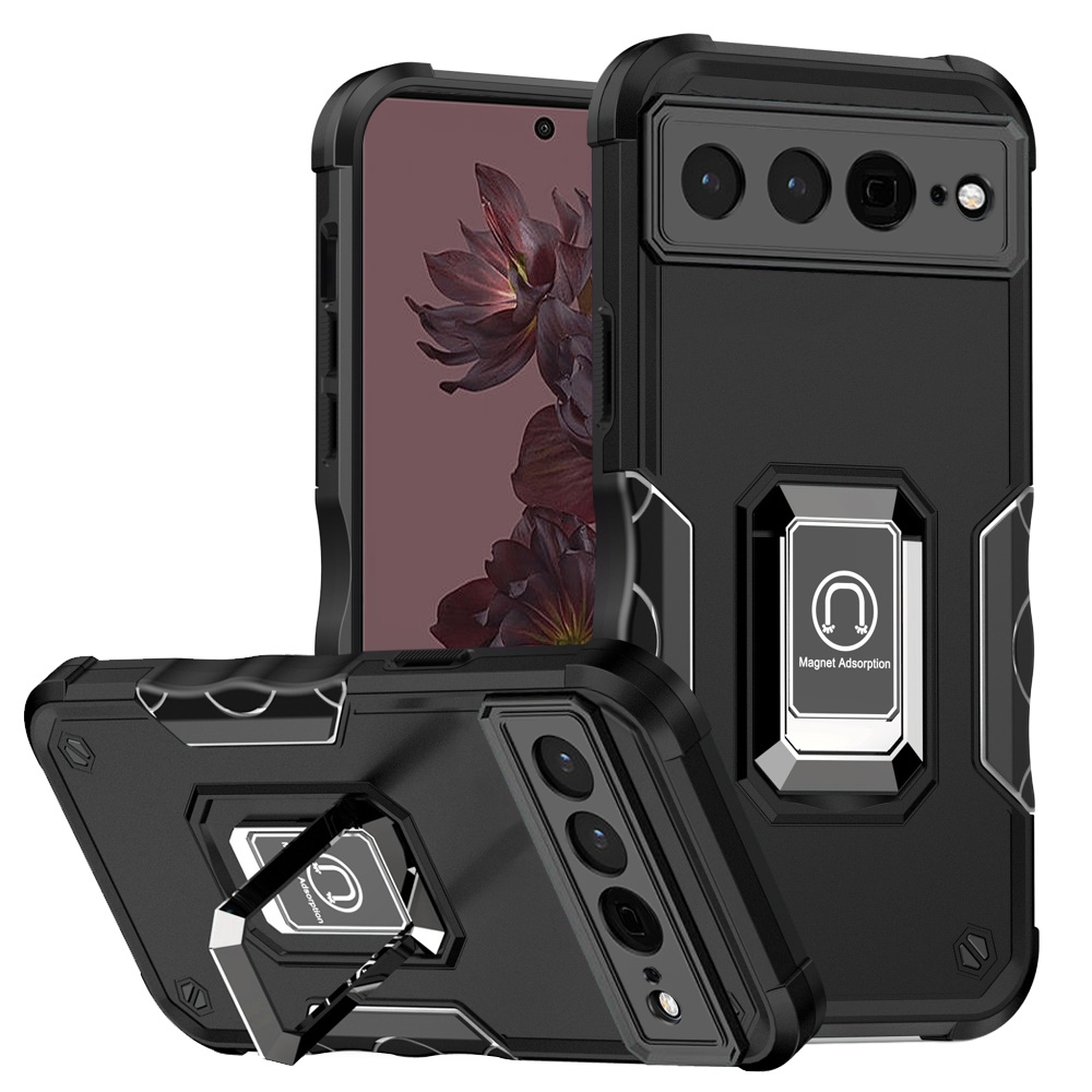 Funda híbrida para Google Pixel 7/7 Pro con soporte de anillo magnético con soporte de poliuretano termoplástico cubierta - Imagen 10 de 29