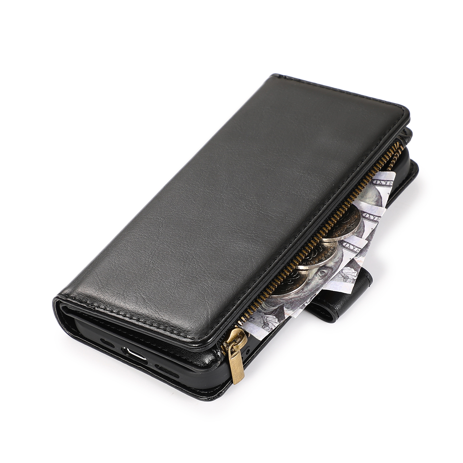 For Google Pixel 8 5G Leather Zipper Wallet 9 Cards ID Pocket Clutch Case Cover - Picture 13 of 48