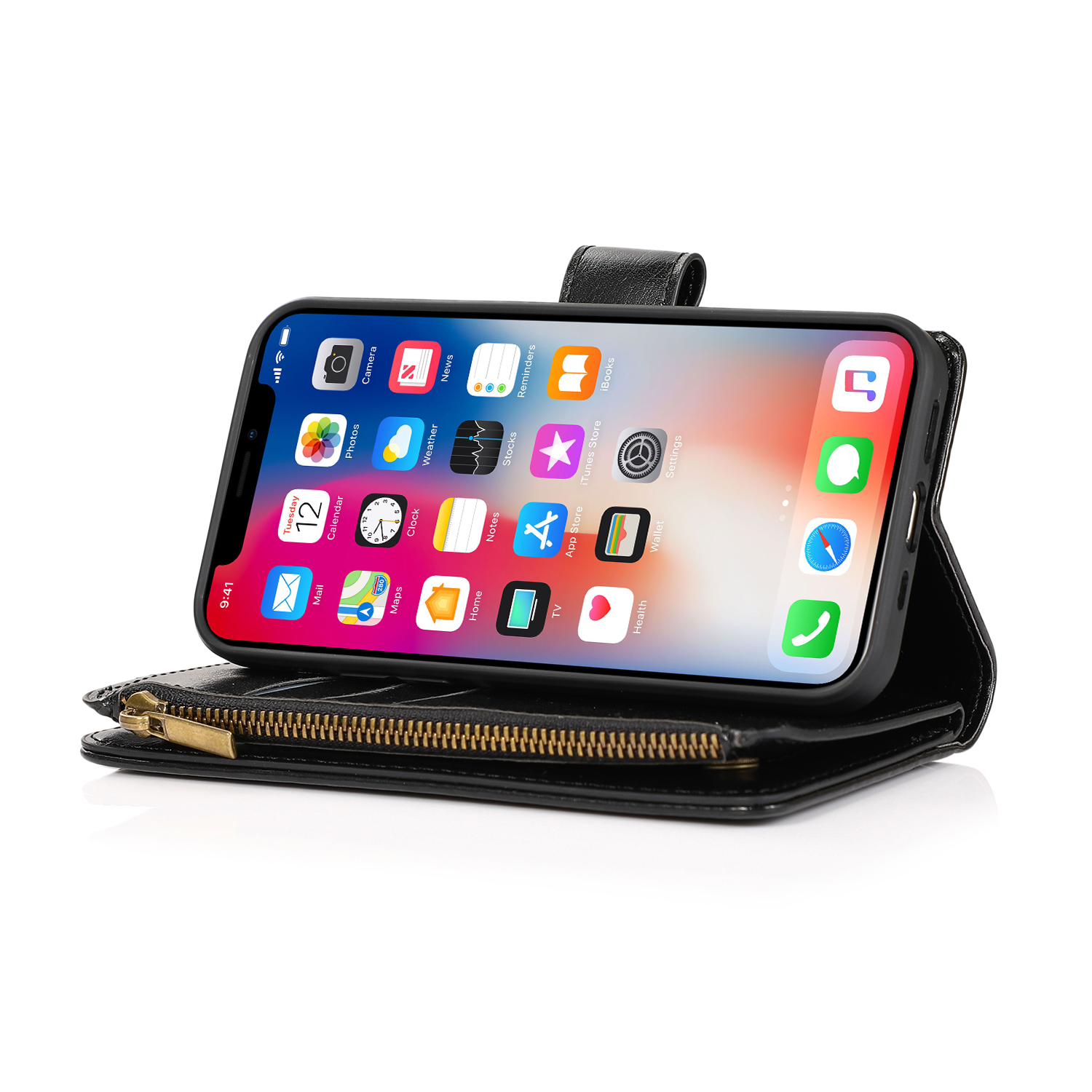 For Google Pixel 8 5G Leather Zipper Wallet 9 Cards ID Pocket Clutch Case Cover - Picture 14 of 48