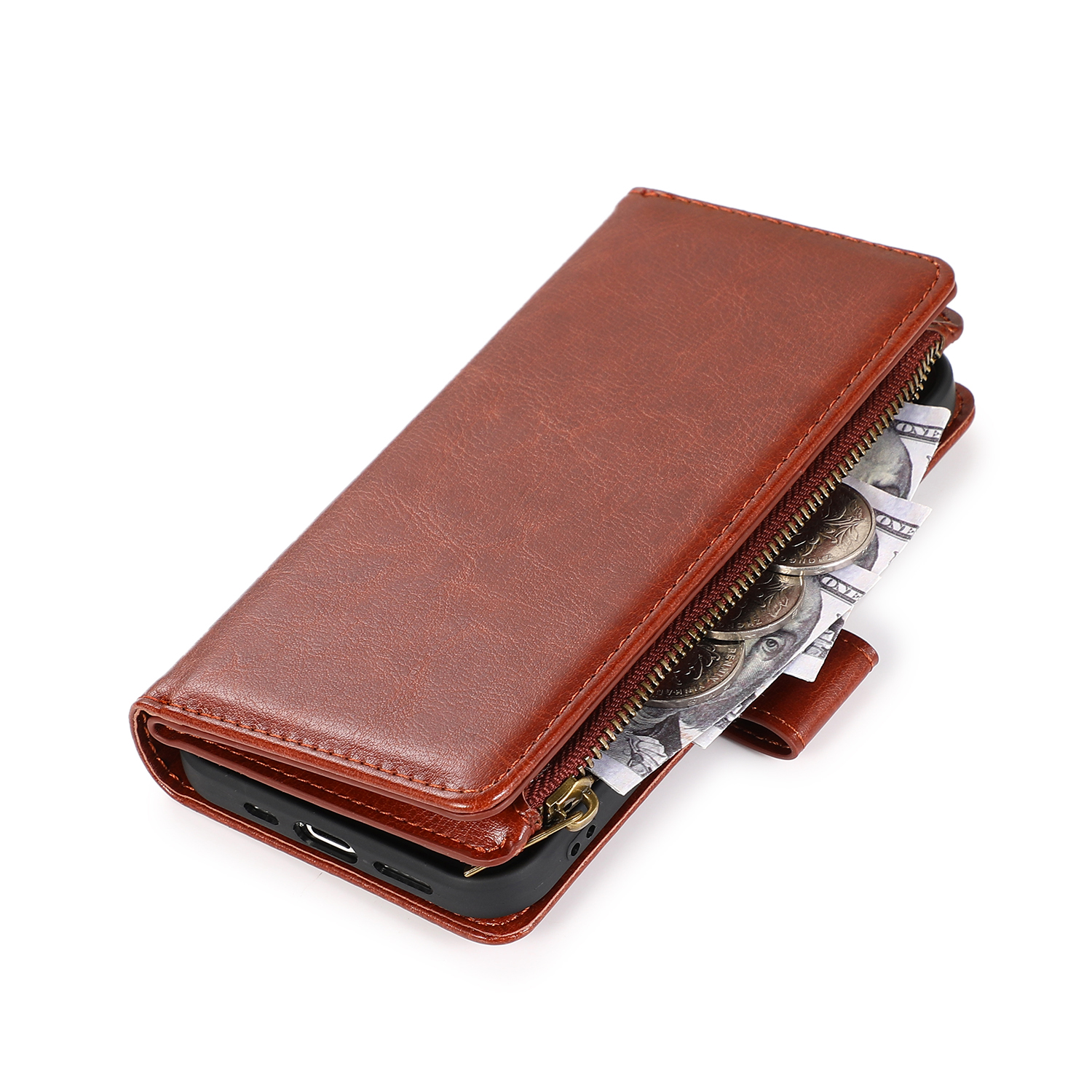 For Google Pixel 8 5G Leather Zipper Wallet 9 Cards ID Pocket Clutch Case Cover - Picture 21 of 48