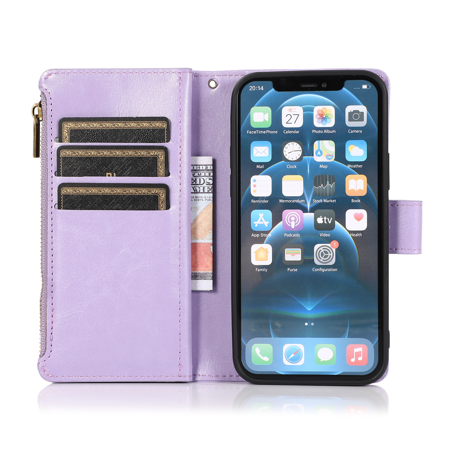 For Google Pixel 8 5G Leather Zipper Wallet 9 Cards ID Pocket Clutch Case Cover - Picture 26 of 48