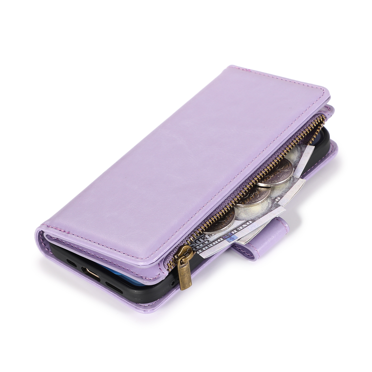 For Google Pixel 8 5G Leather Zipper Wallet 9 Cards ID Pocket Clutch Case Cover - Picture 29 of 48