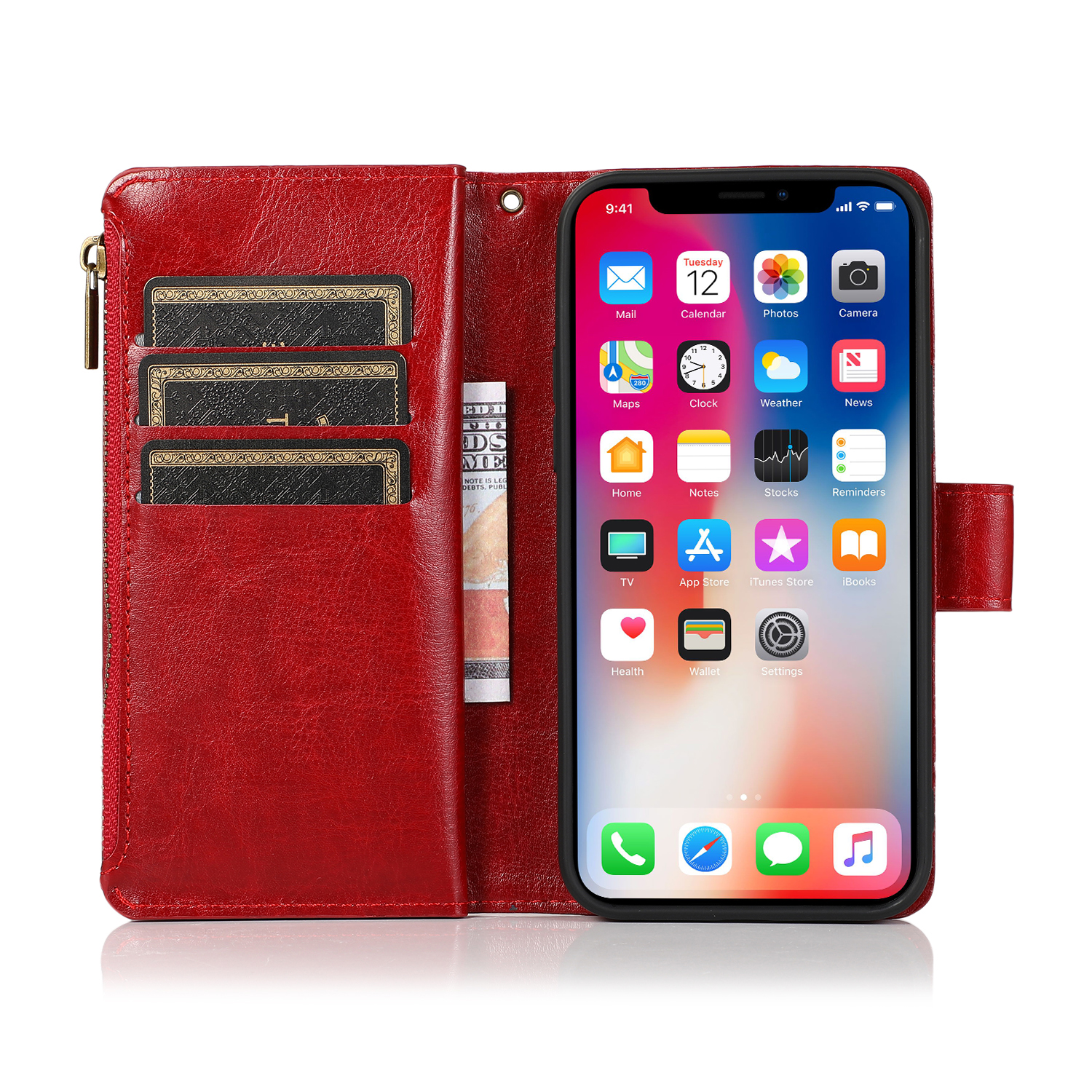 For Google Pixel 8 5G Leather Zipper Wallet 9 Cards ID Pocket Clutch Case Cover - Picture 34 of 48