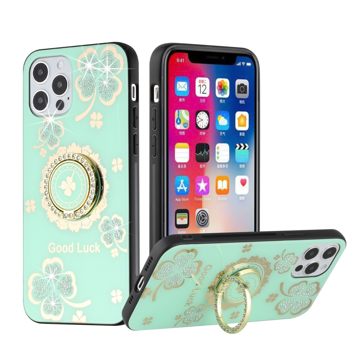 For Google Pixel 8 Diamond 3D Bling Sparkly Glitter Hybrid Ring Stand Case Cover - Picture 38 of 50