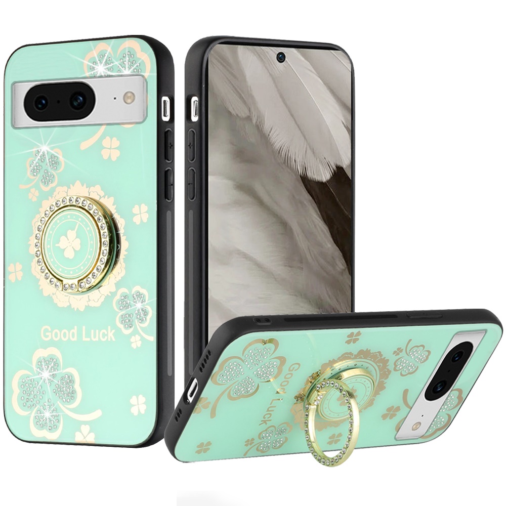 For Google Pixel 8 Diamond 3D Bling Sparkly Glitter Hybrid Ring Stand Case Cover - Picture 36 of 50