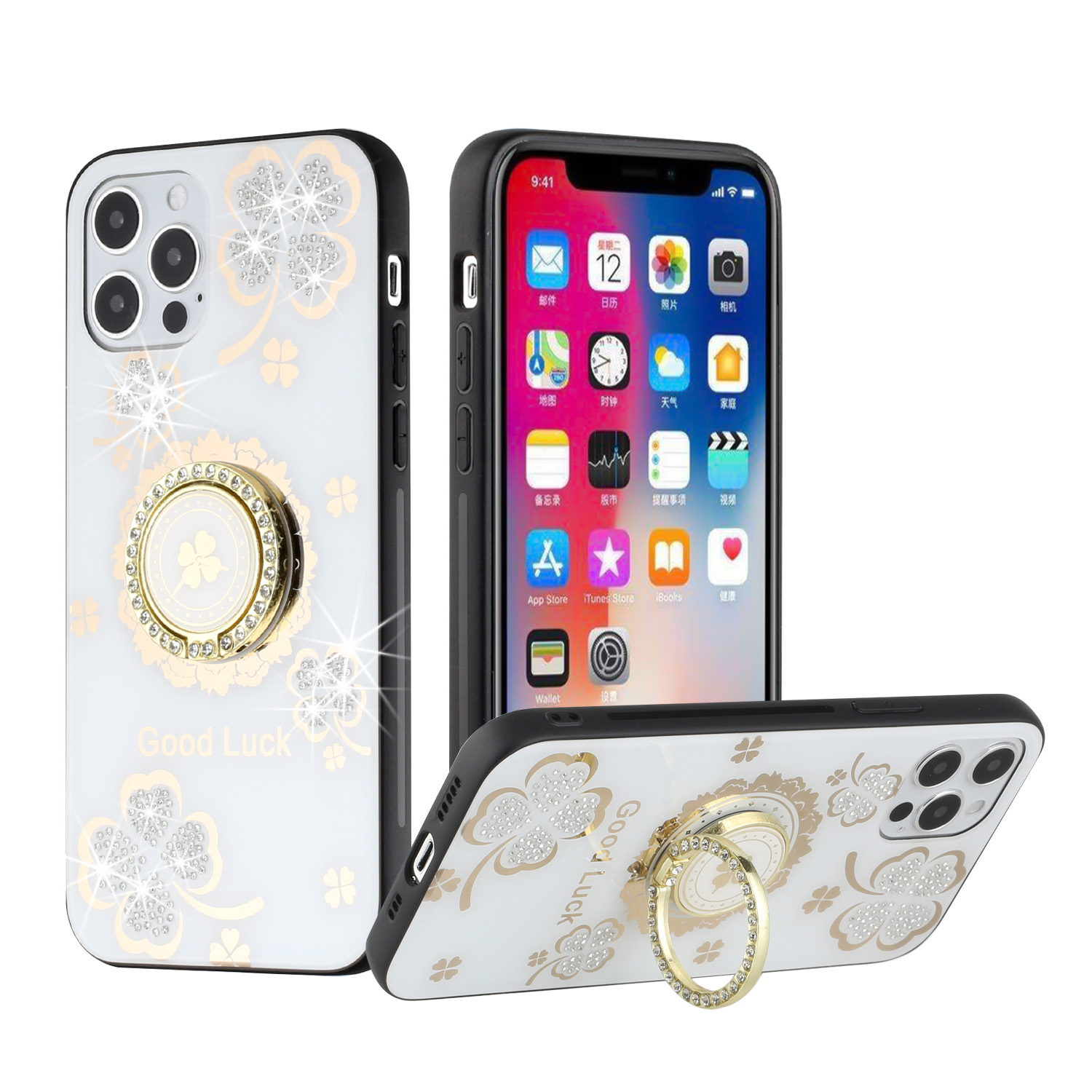 For Google Pixel 8 Diamond 3D Bling Sparkly Glitter Hybrid Ring Stand Case Cover - Picture 46 of 50