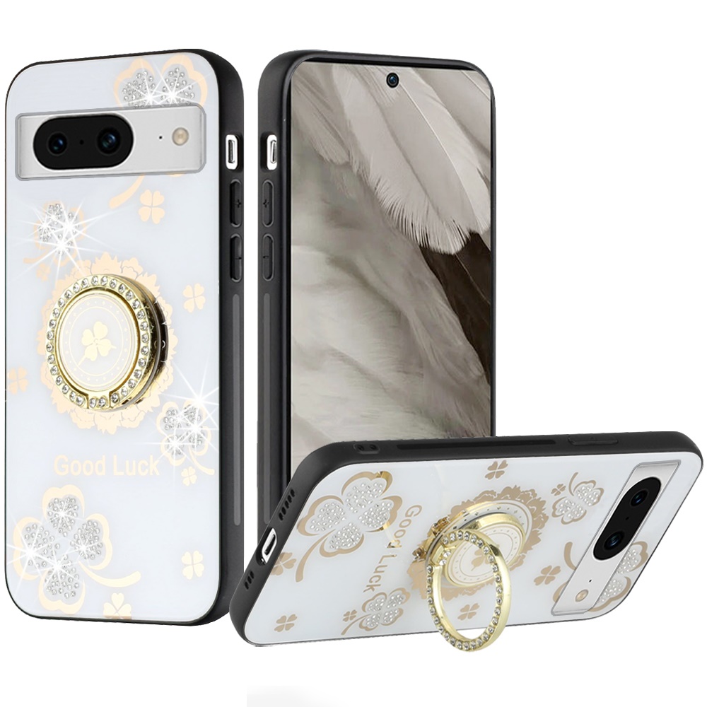 For Google Pixel 8 Diamond 3D Bling Sparkly Glitter Hybrid Ring Stand Case Cover - Picture 44 of 50