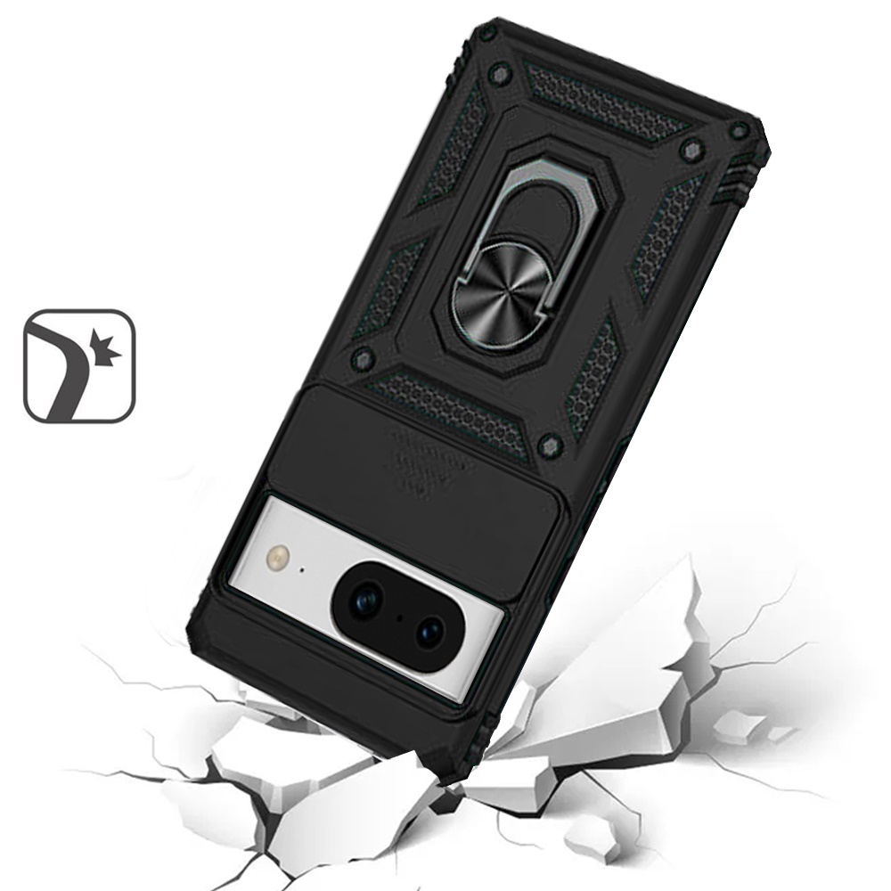 For Google Pixel 8 Pro 5G Hybrid Camera Lens Protection & Ring Stand Case Cover - 第 12/61 張圖片