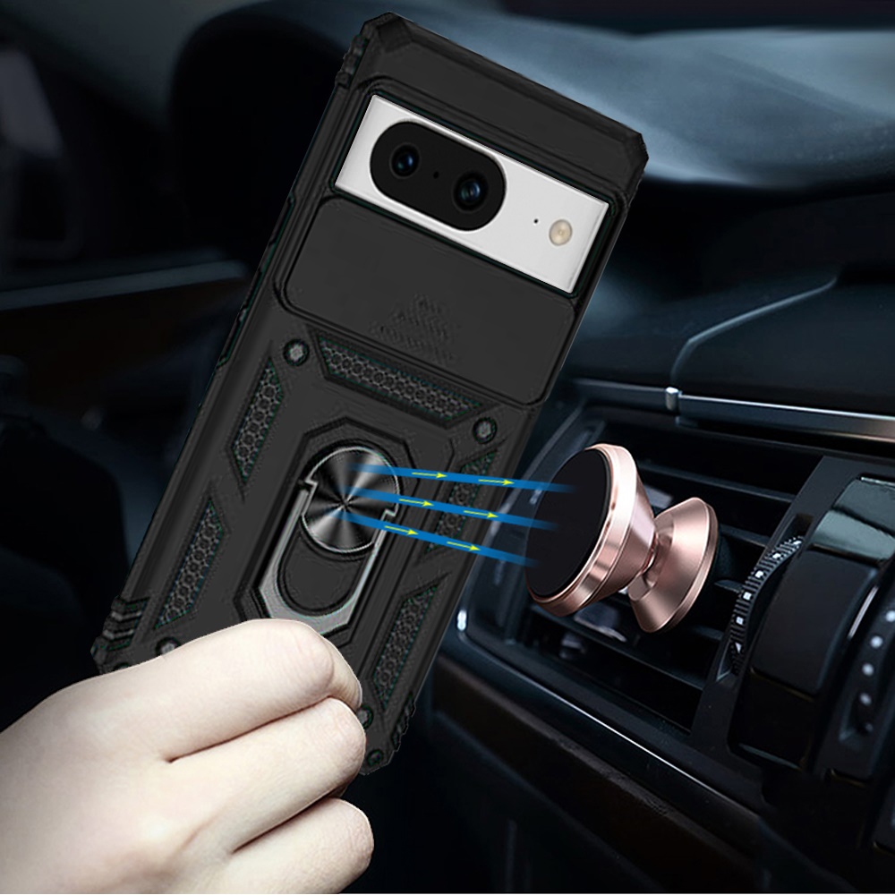 For Google Pixel 8 Pro 5G Hybrid Camera Lens Protection & Ring Stand Case Cover - 第 14/61 張圖片