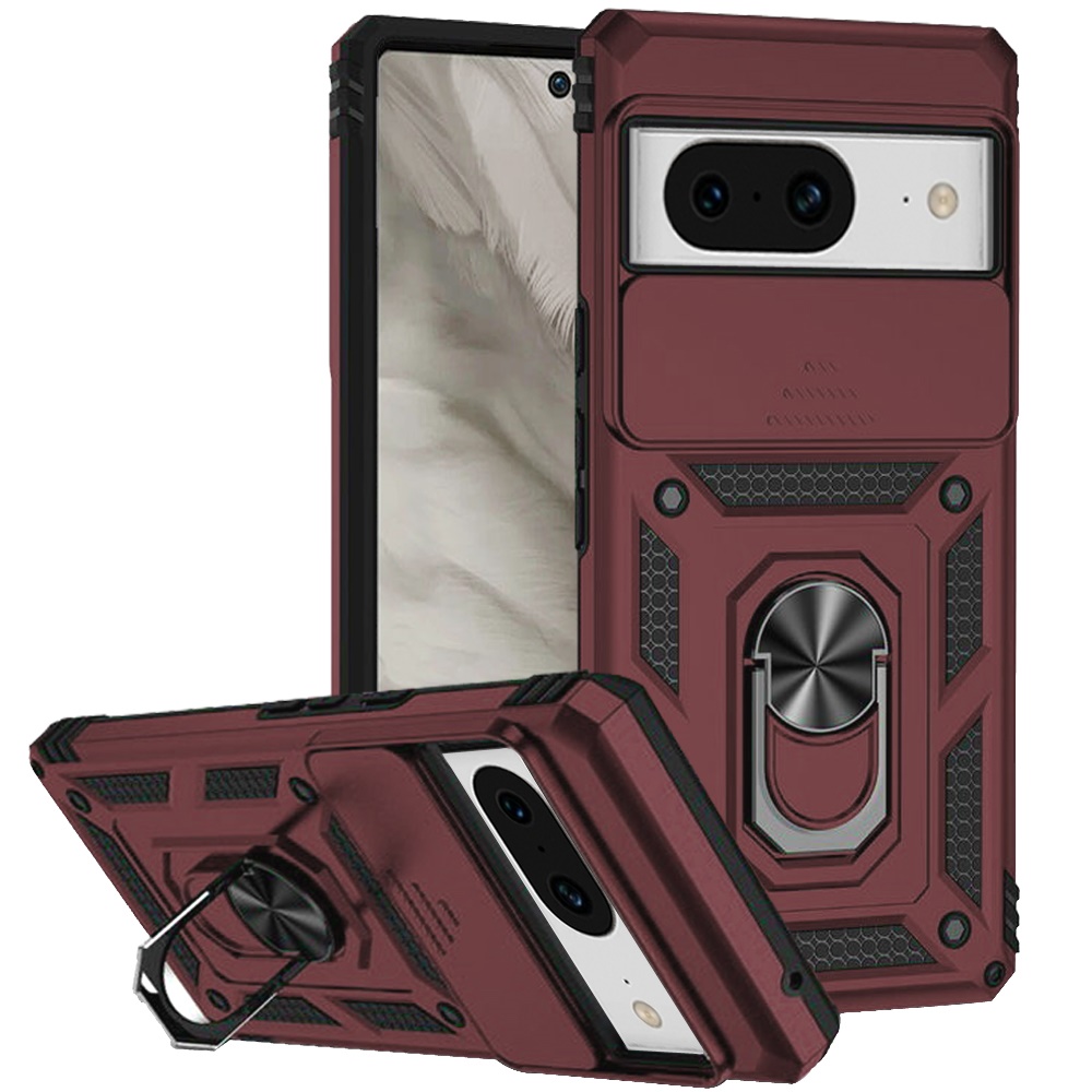 For Google Pixel 8 Pro 5G Hybrid Camera Lens Protection & Ring Stand Case Cover - 第 43/61 張圖片