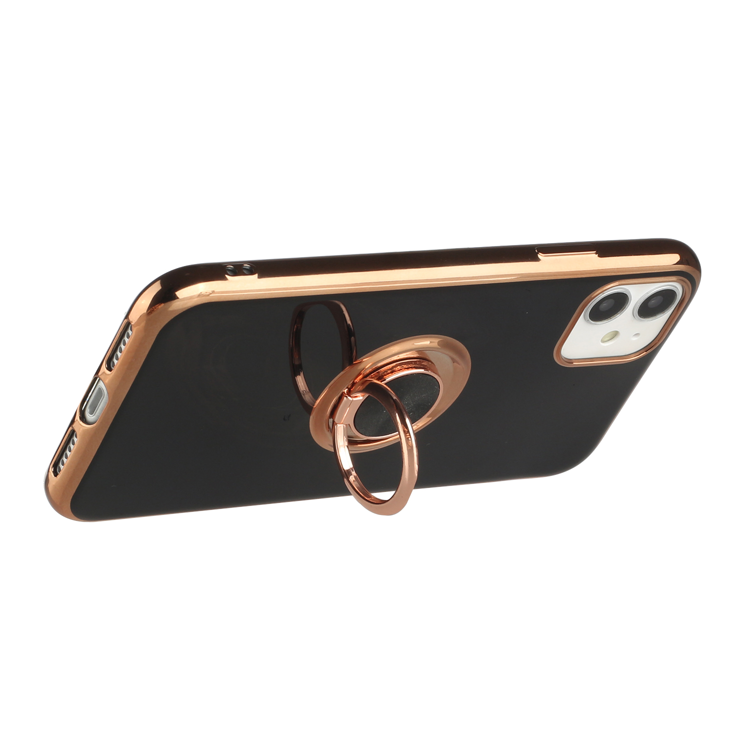 For Apple iPhone 11 Slim Hybrid Metal Ring Stand Electroplated Edges Case Cover - Picture 35 of 36