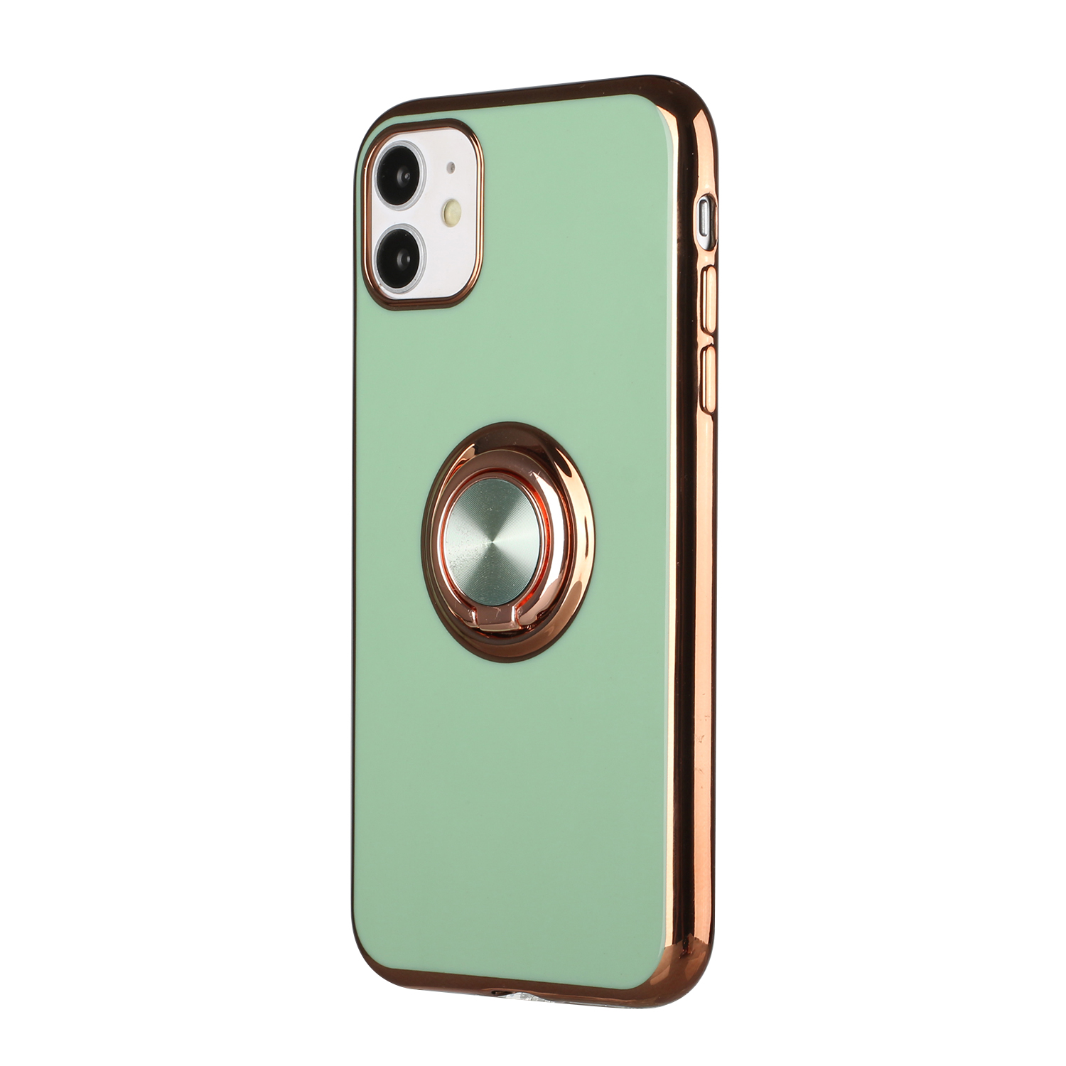 For Apple iPhone 11 Slim Hybrid Metal Ring Stand Electroplated Edges Case Cover - Picture 11 of 36