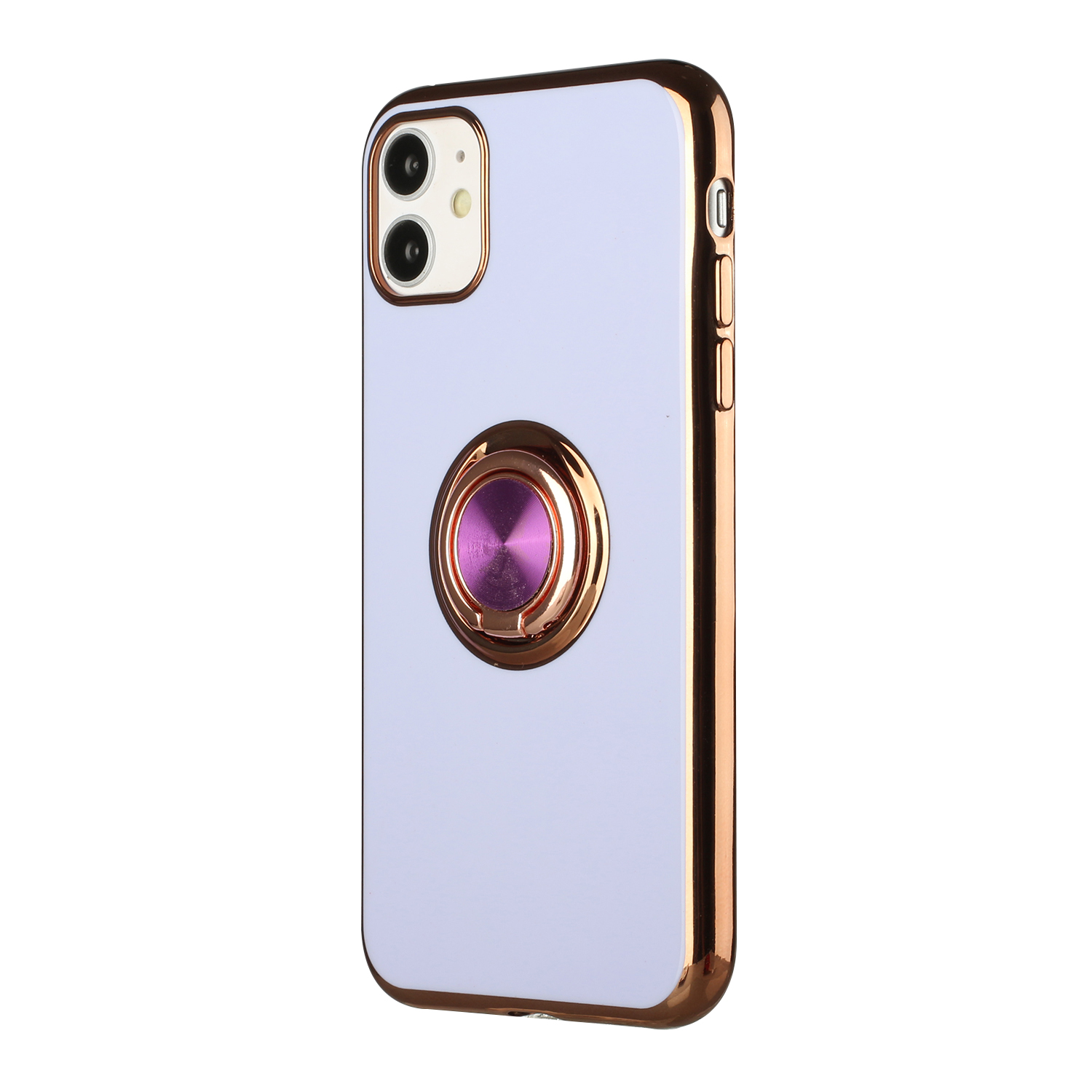 For Apple iPhone 11 Slim Hybrid Metal Ring Stand Electroplated Edges Case Cover - Picture 16 of 36
