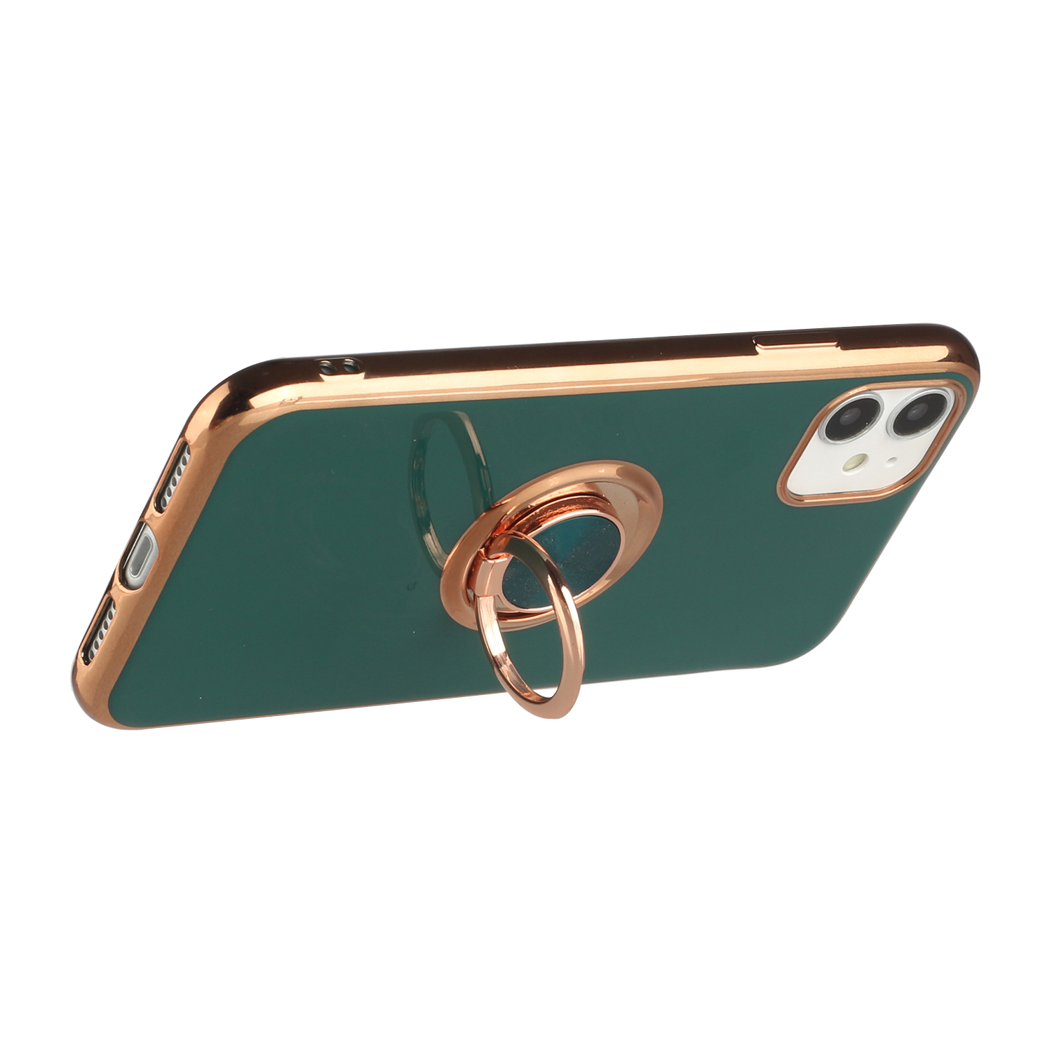 For Apple iPhone 11 Slim Hybrid Metal Ring Stand Electroplated Edges Case Cover - Picture 20 of 36