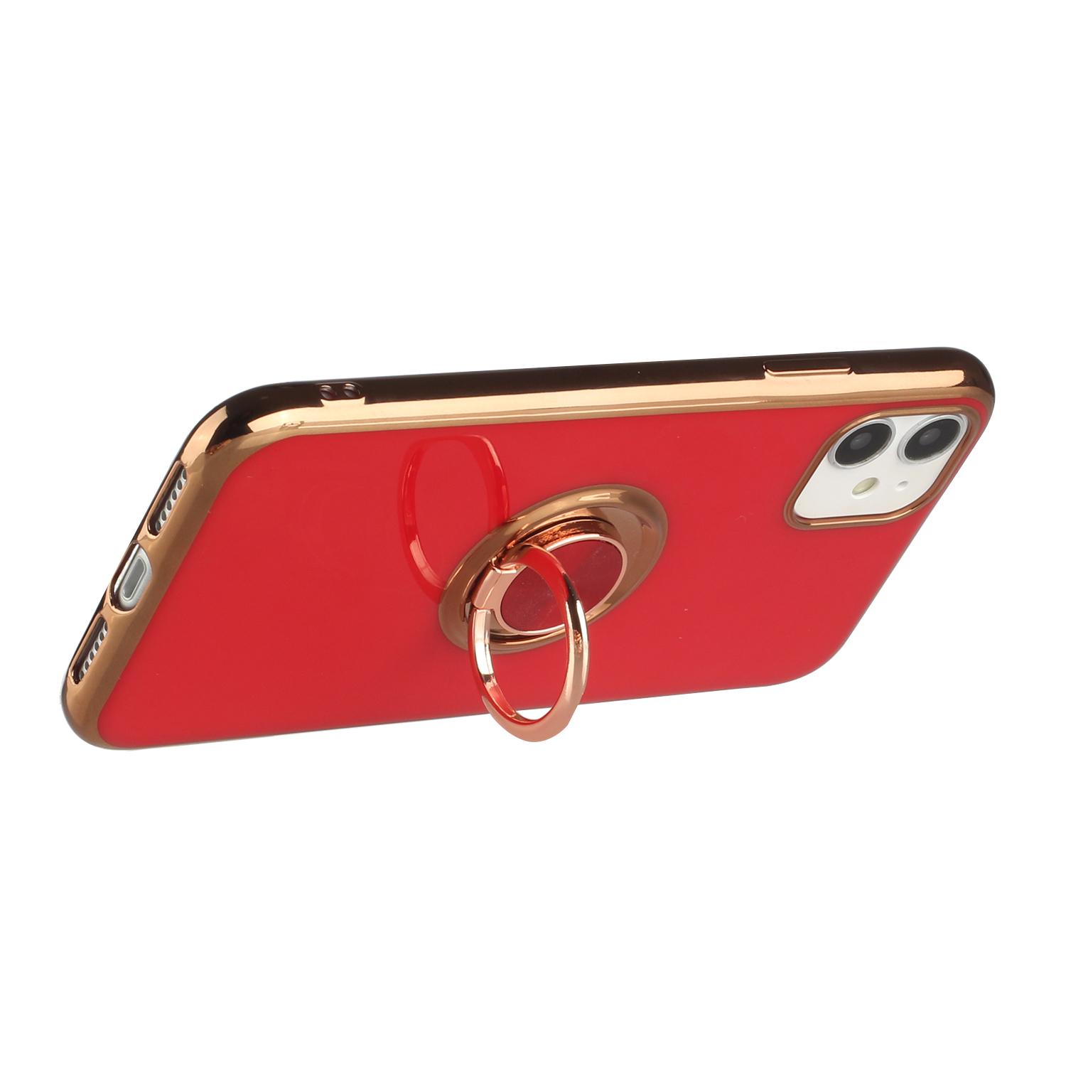 For Apple iPhone 11 Slim Hybrid Metal Ring Stand Electroplated Edges Case Cover - Picture 25 of 36