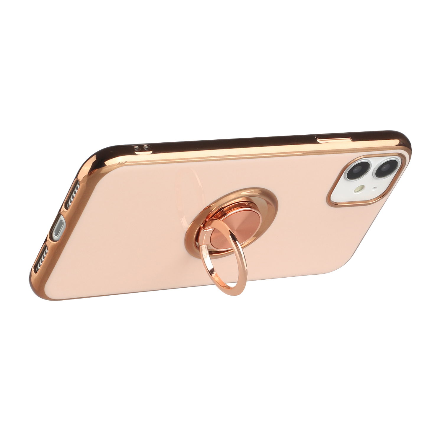 For Apple iPhone 11 Slim Hybrid Metal Ring Stand Electroplated Edges Case Cover - Picture 30 of 36