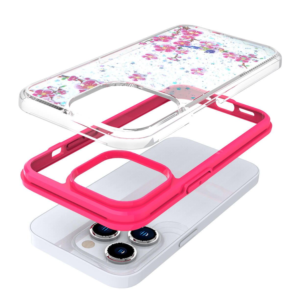Für Apple iPhone 11 Frühling Blumen Design Bunter Rahmen TPU Hybrid Case Hülle - Bild 16 von 43