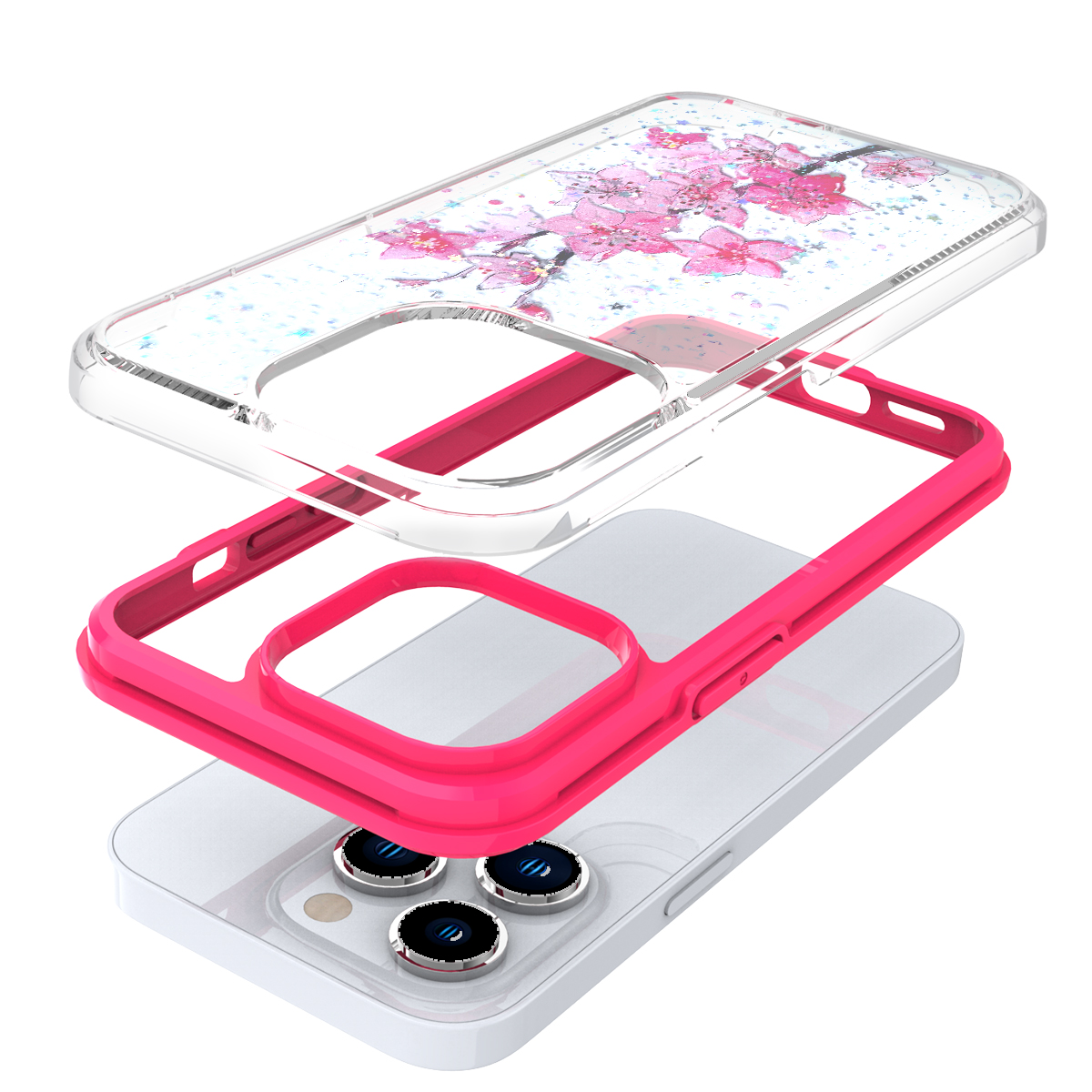 Für Apple iPhone 11 Frühling Blumen Design Bunter Rahmen TPU Hybrid Case Hülle - Bild 34 von 43