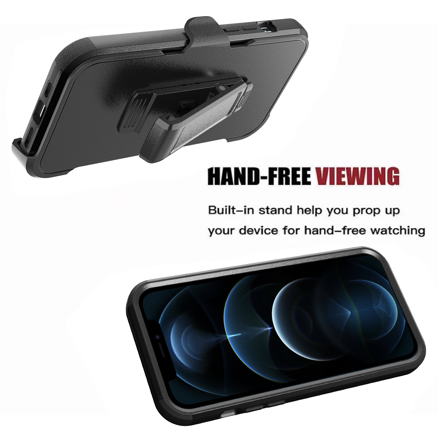 For Apple iPhone 11 Hybrid Shockproof 360° Belt Clip Stand & Holster Case Cover - Picture 14 of 37