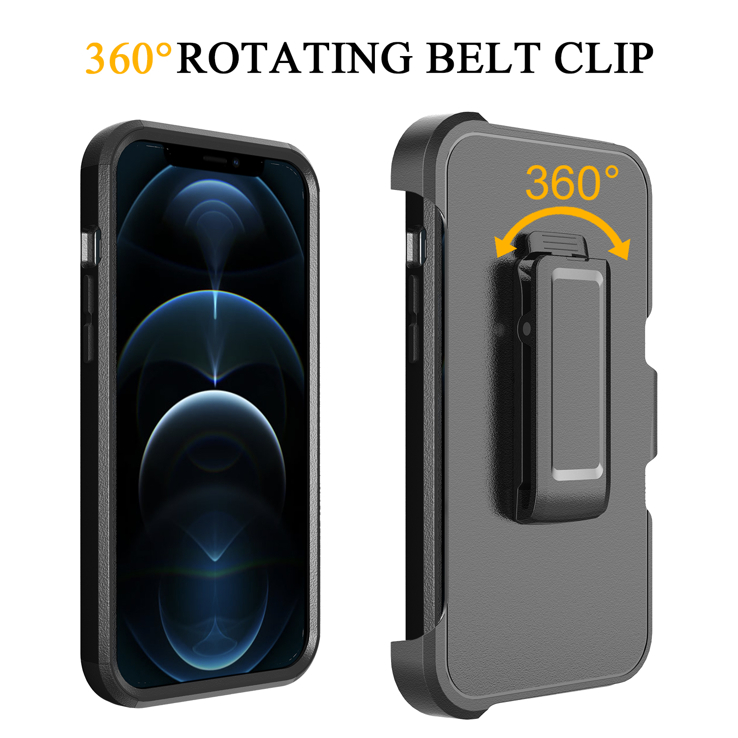 For Apple iPhone 11 Hybrid Shockproof 360° Belt Clip Stand & Holster Case Cover - Picture 15 of 37