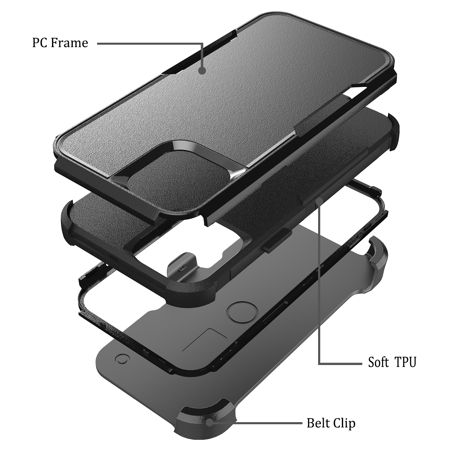 For Apple iPhone 11 Hybrid Shockproof 360° Belt Clip Stand & Holster Case Cover - Picture 16 of 37
