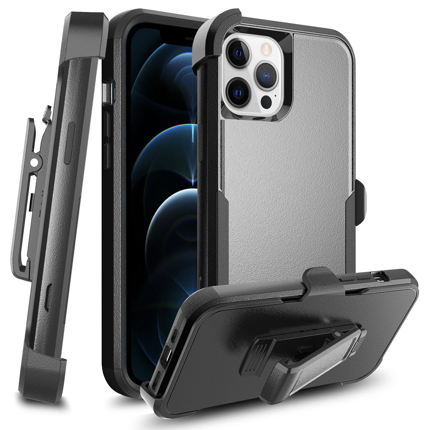 For Apple iPhone 11 Hybrid Shockproof 360° Belt Clip Stand & Holster Case Cover - Picture 11 of 37