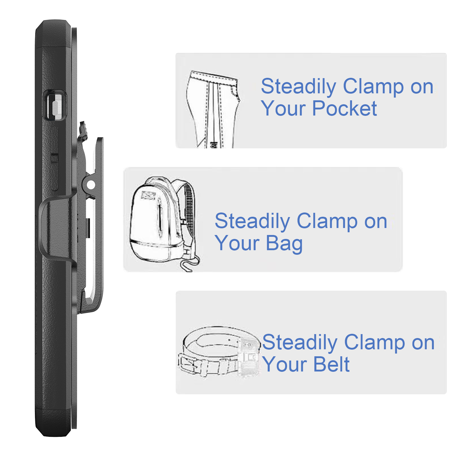 For Apple iPhone 11 Hybrid Shockproof 360° Belt Clip Stand & Holster Case Cover - Picture 19 of 37