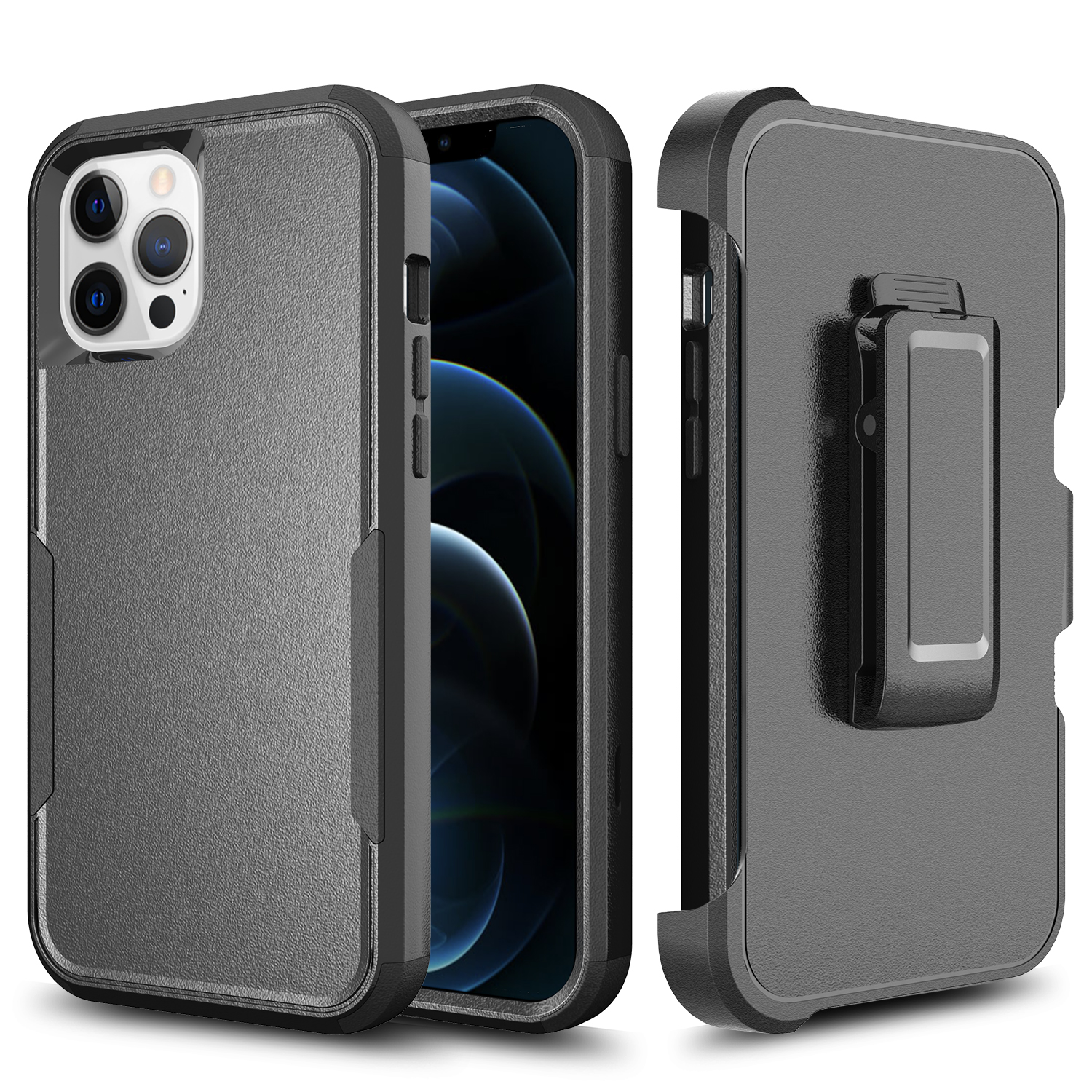 For Apple iPhone 11 Hybrid Shockproof 360° Belt Clip Stand & Holster Case Cover - Picture 12 of 37