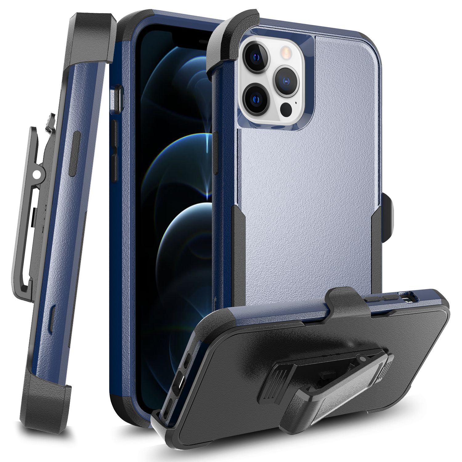 For Apple iPhone 11 Hybrid Shockproof 360° Belt Clip Stand & Holster Case Cover - Picture 20 of 37