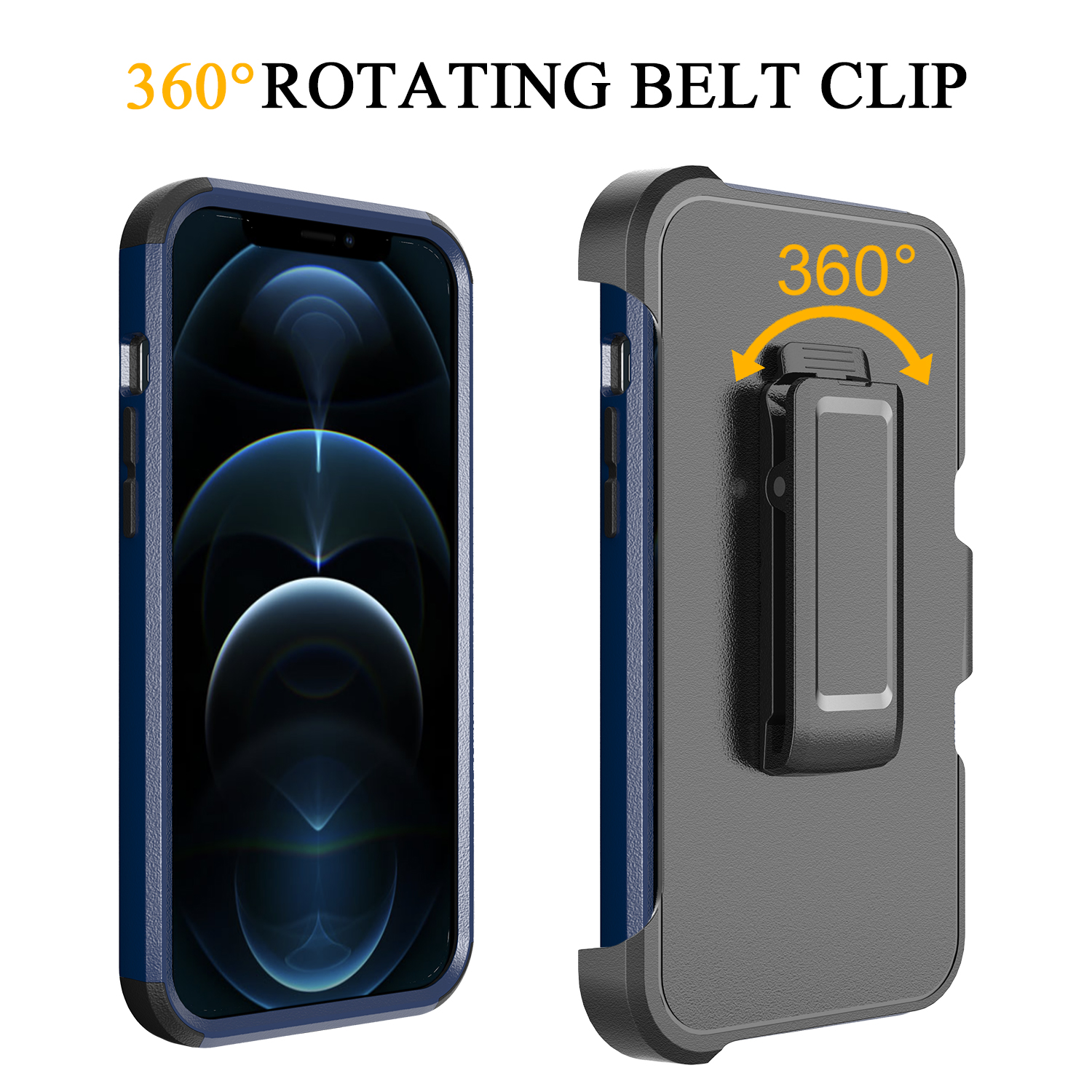 For Apple iPhone 11 Hybrid Shockproof 360° Belt Clip Stand & Holster Case Cover - Picture 26 of 37