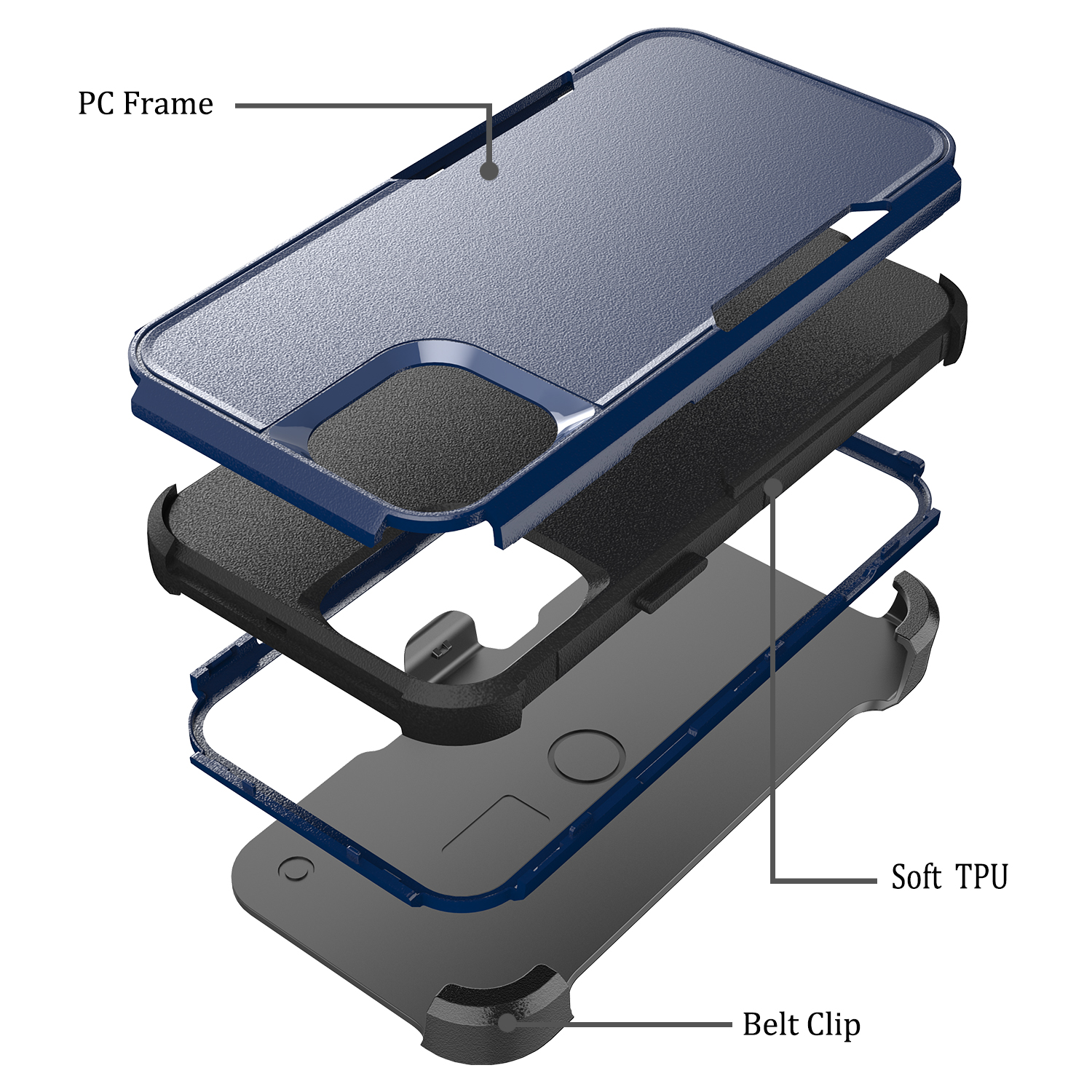 For Apple iPhone 11 Hybrid Shockproof 360° Belt Clip Stand & Holster Case Cover - Picture 22 of 37