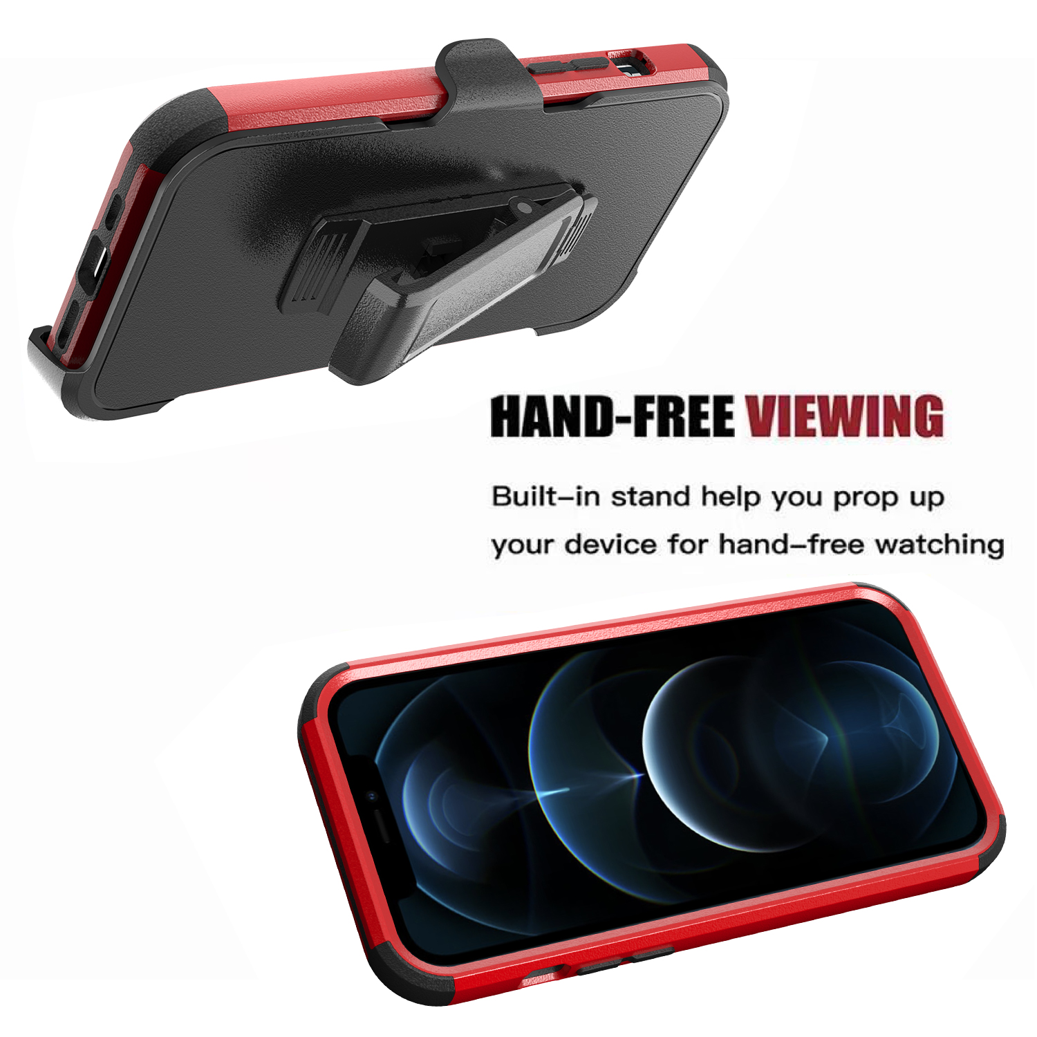 For Apple iPhone 11 Hybrid Shockproof 360° Belt Clip Stand & Holster Case Cover - Picture 36 of 37
