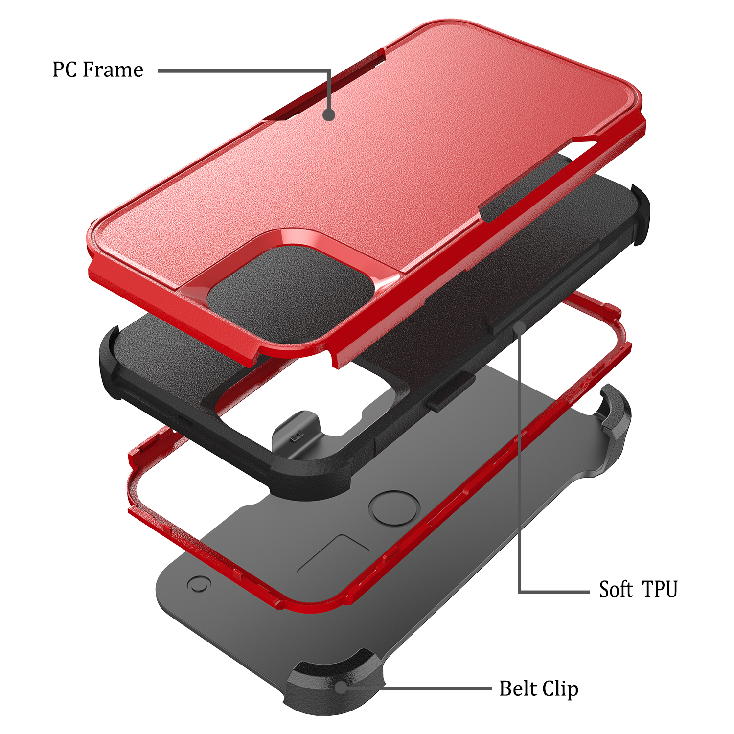 For Apple iPhone 11 Hybrid Shockproof 360° Belt Clip Stand & Holster Case Cover - Picture 35 of 37