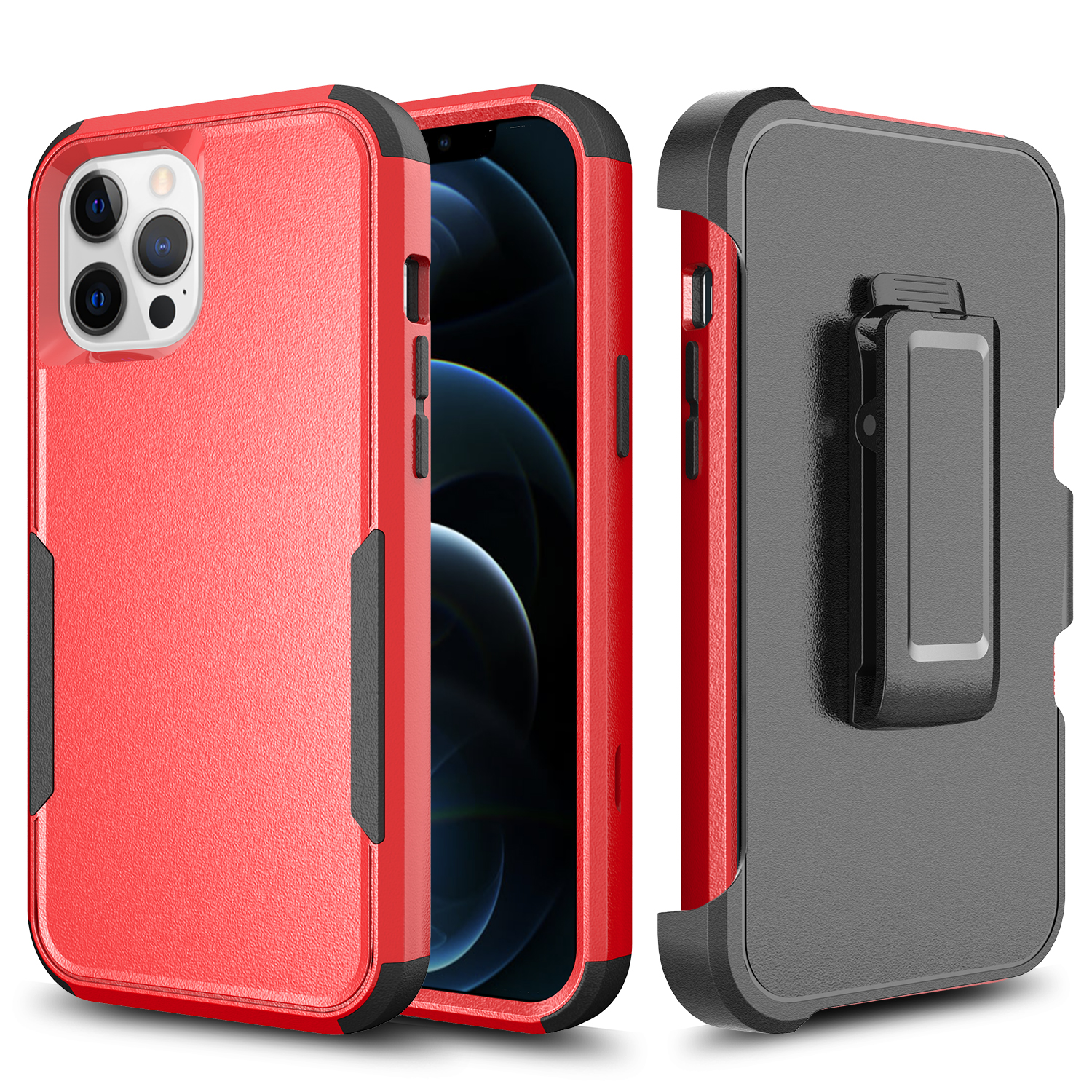 For Apple iPhone 11 Hybrid Shockproof 360° Belt Clip Stand & Holster Case Cover - Picture 30 of 37