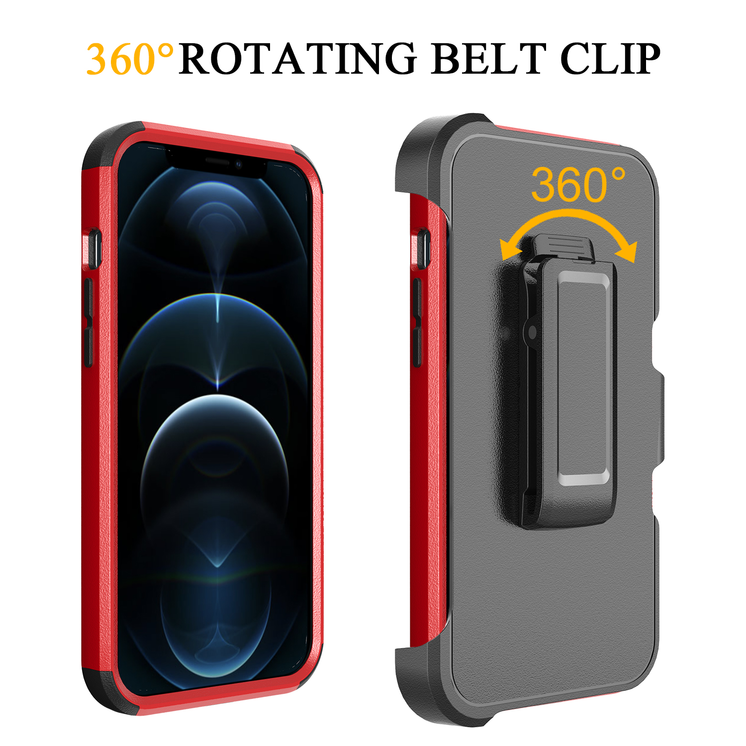 For Apple iPhone 11 Hybrid Shockproof 360° Belt Clip Stand & Holster Case Cover - Picture 31 of 37