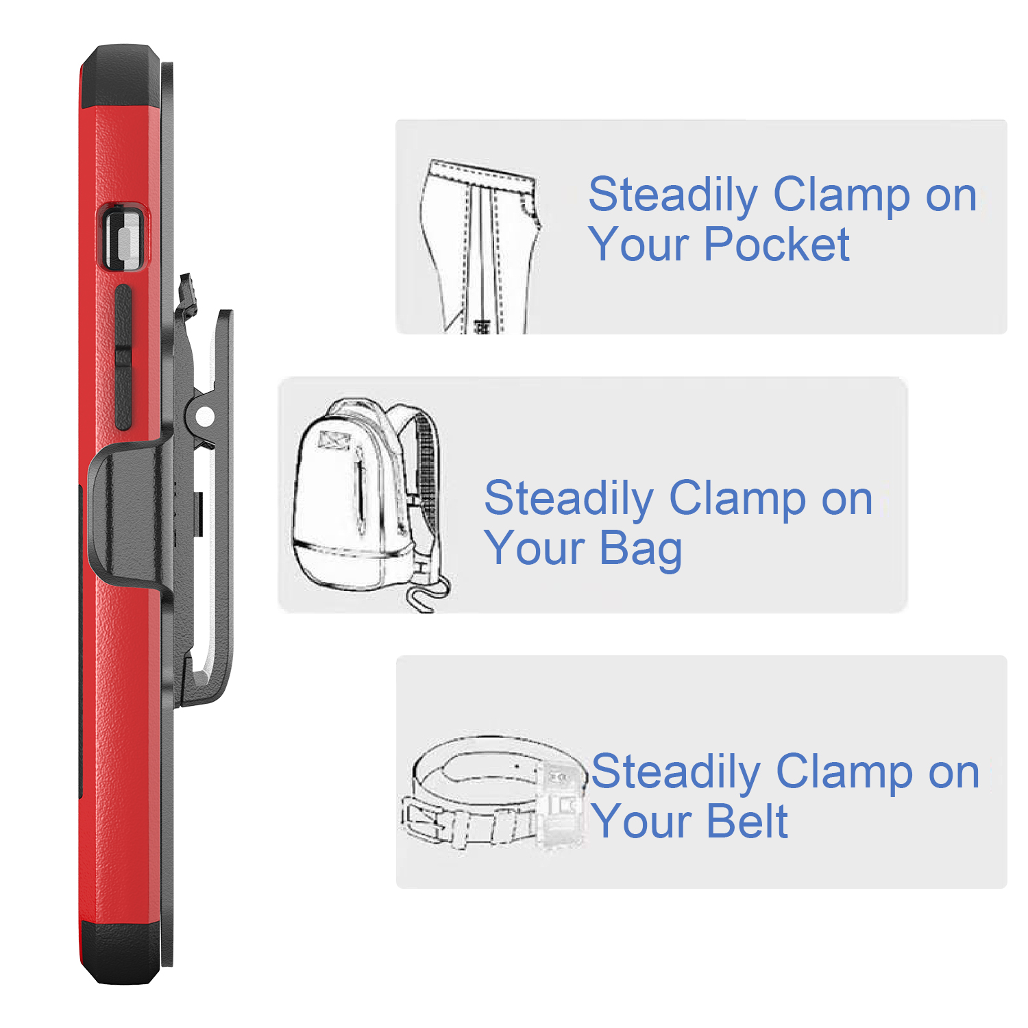 For Apple iPhone 11 Hybrid Shockproof 360° Belt Clip Stand & Holster Case Cover - Picture 33 of 37