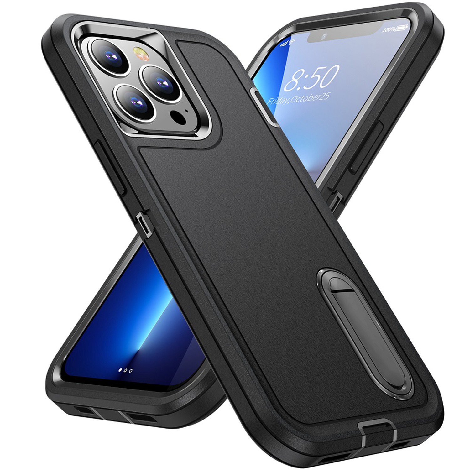 For Apple iPhone 11 (6.1") Hybrid PC Shockproof with Kickstand Hard Case Cover - Picture 18 of 49