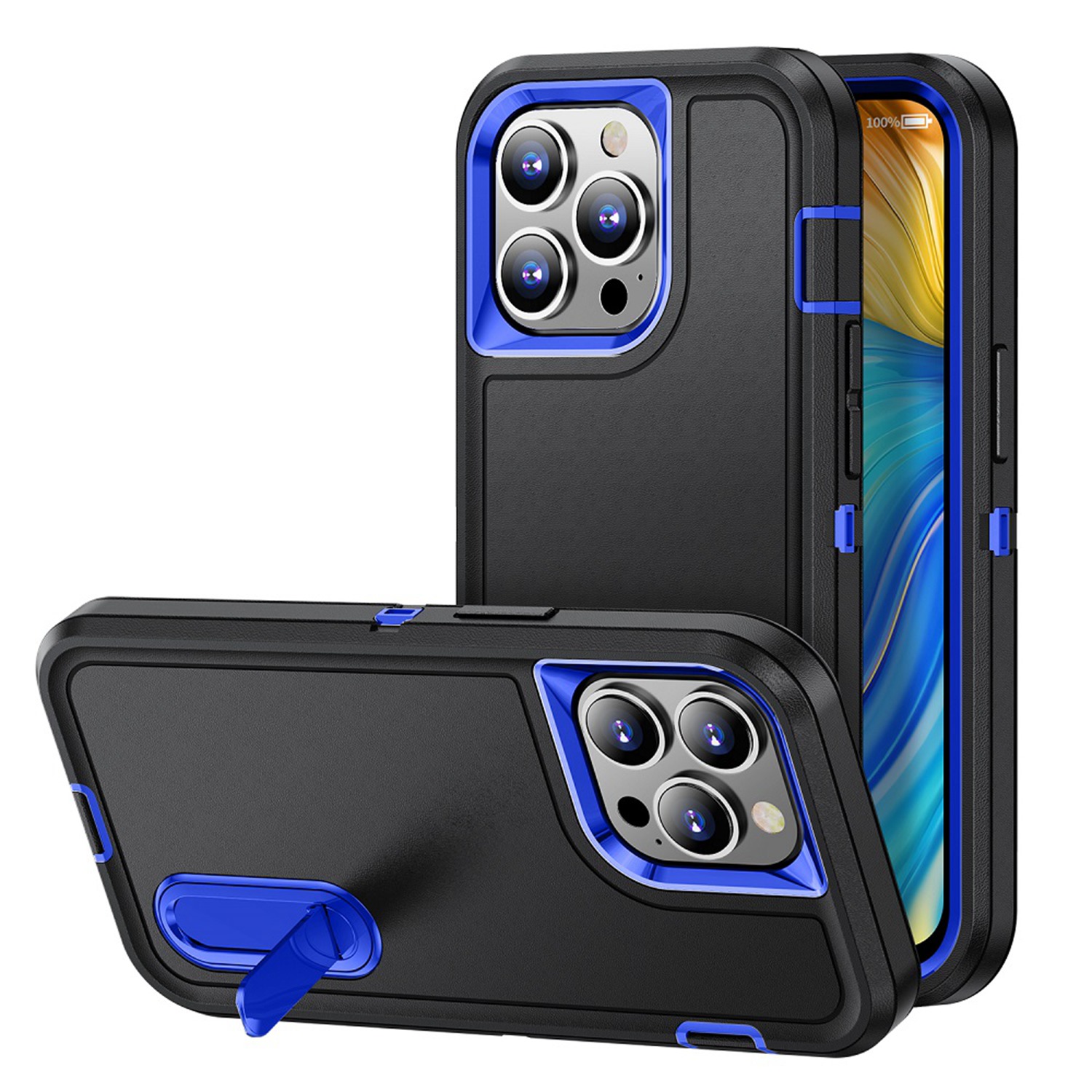For Apple iPhone 11 (6.1") Hybrid PC Shockproof with Kickstand Hard Case Cover - Picture 27 of 49