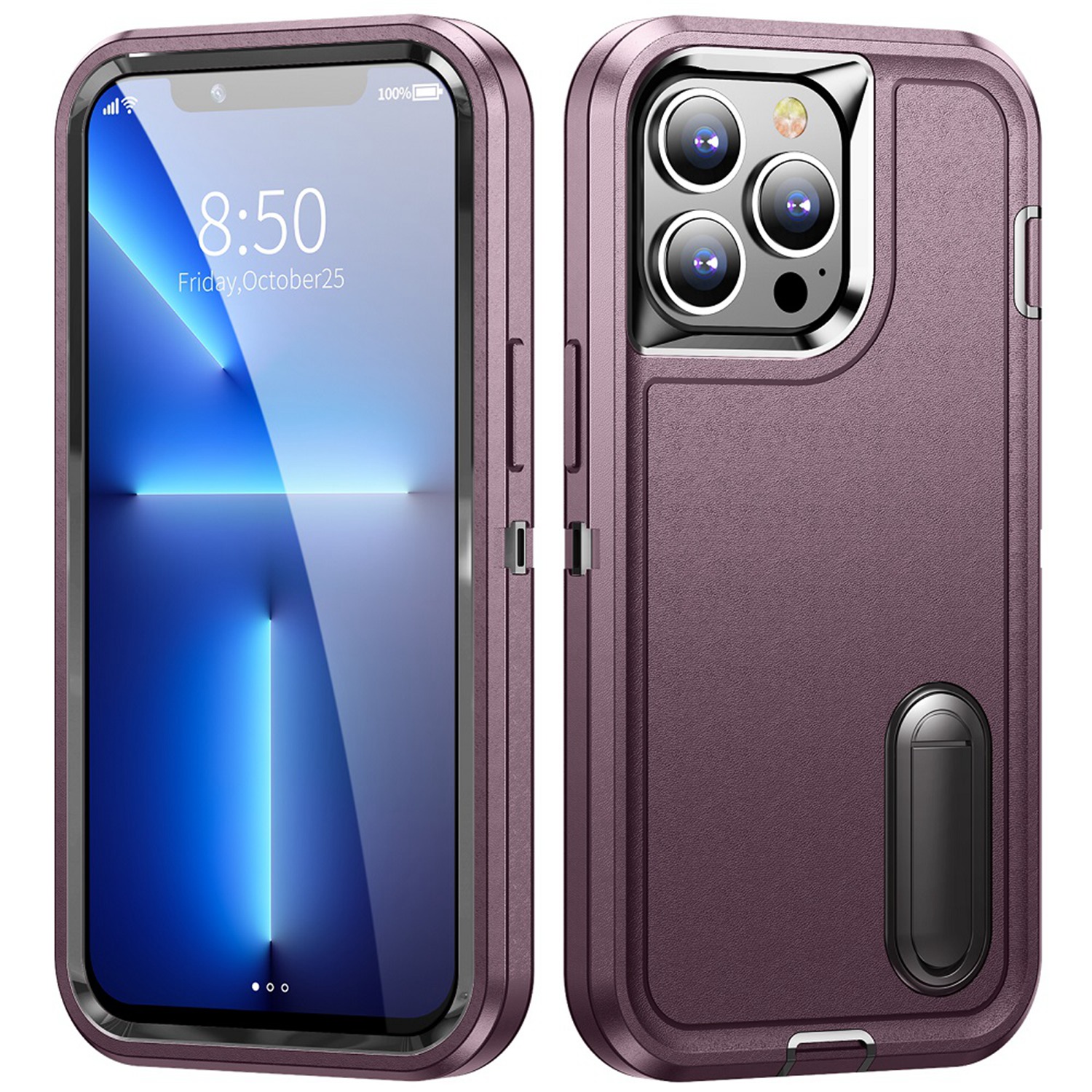 For Apple iPhone 11 (6.1") Hybrid PC Shockproof with Kickstand Hard Case Cover - Picture 12 of 49