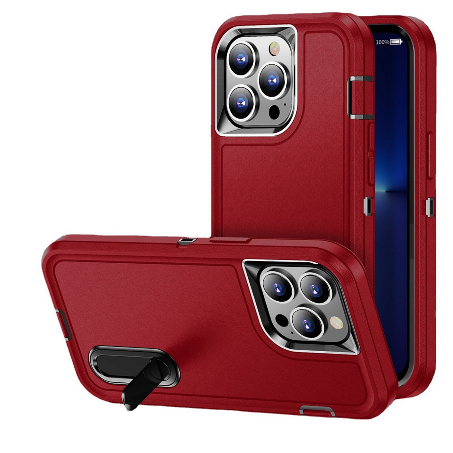 For Apple iPhone 11 (6.1") Hybrid PC Shockproof with Kickstand Hard Case Cover - Picture 43 of 49
