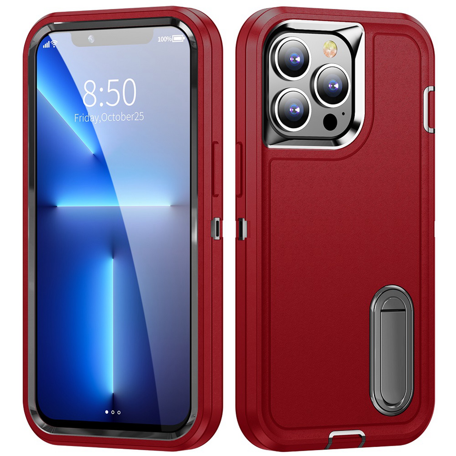 For Apple iPhone 11 (6.1") Hybrid PC Shockproof with Kickstand Hard Case Cover - Picture 46 of 49